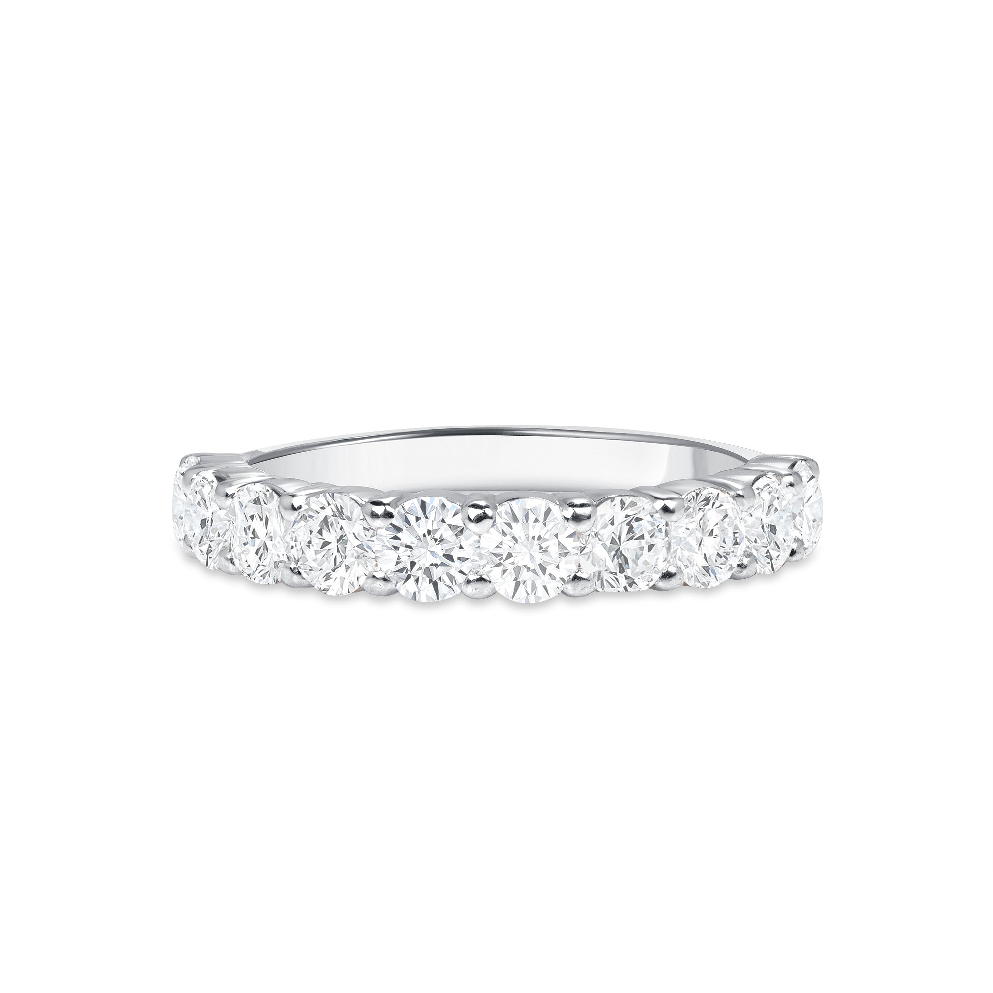 Round Brilliant Cut Diamond Half Eternity Band in Platinum Ruthenium