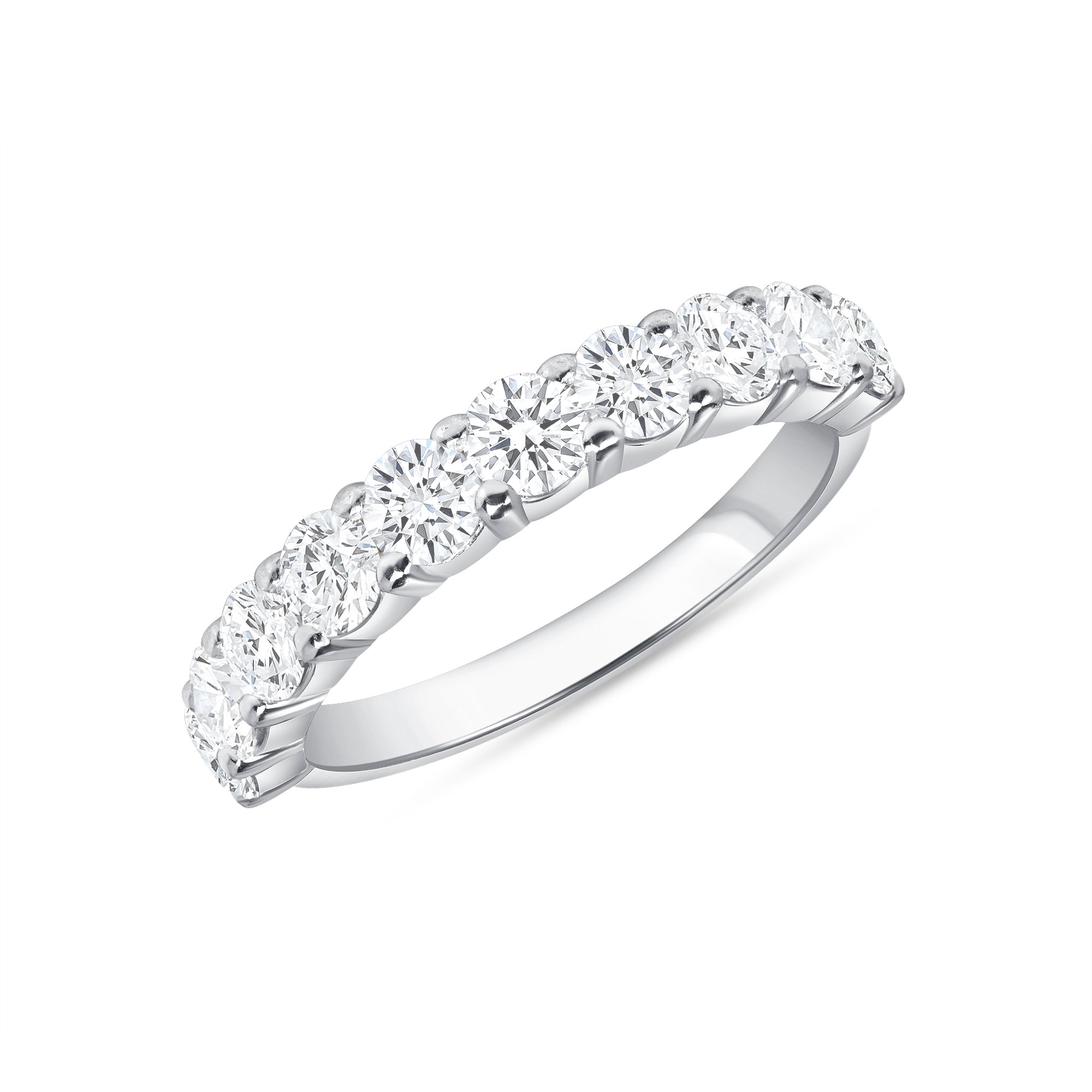 Round Brilliant Cut Diamond Half Eternity Band in Platinum Ruthenium