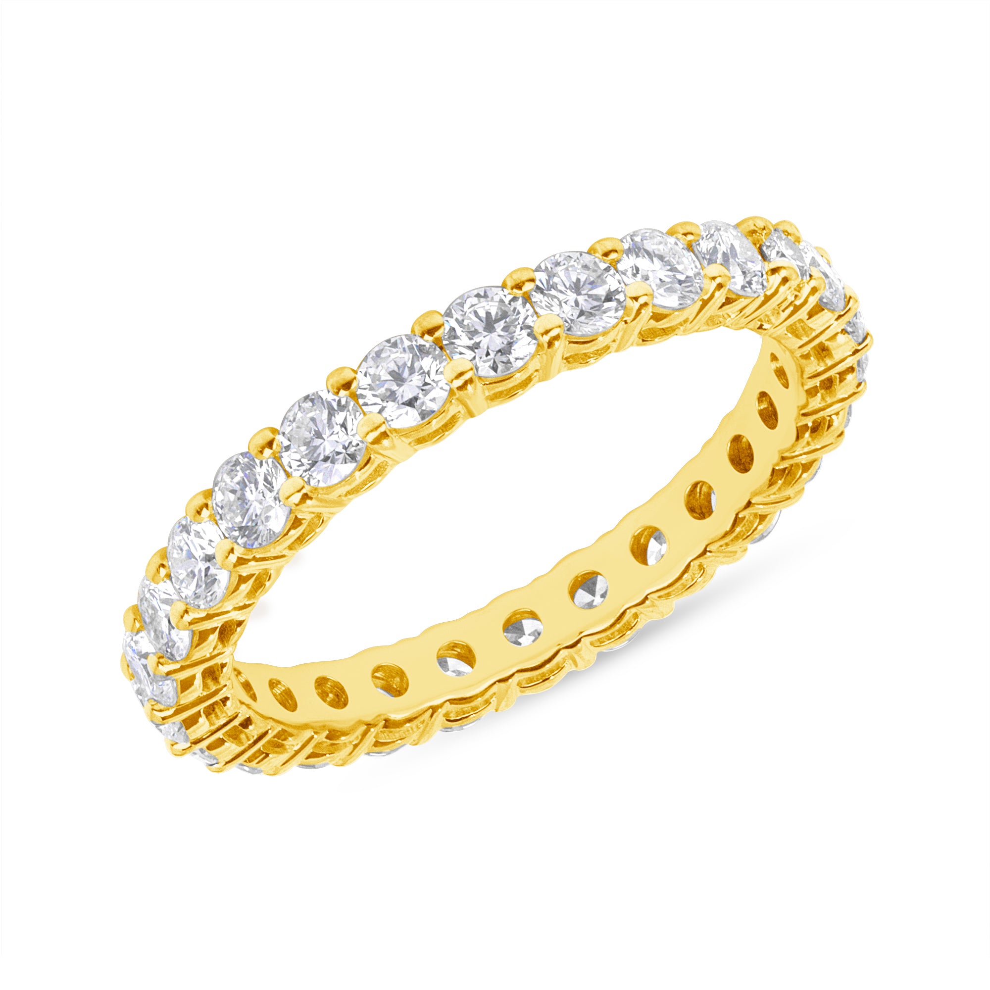 Round Brilliant Cut Diamond Eternity Band In 18 Karat Yellow Gold