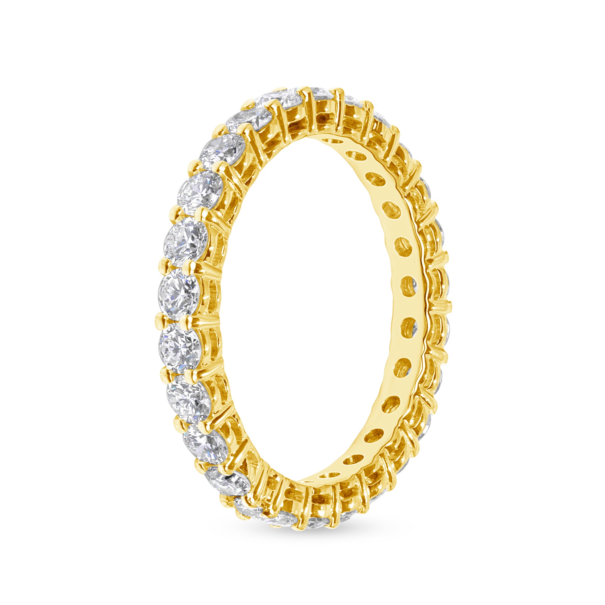 Round Brilliant Cut Diamond Eternity Band In 18 Karat Yellow Gold