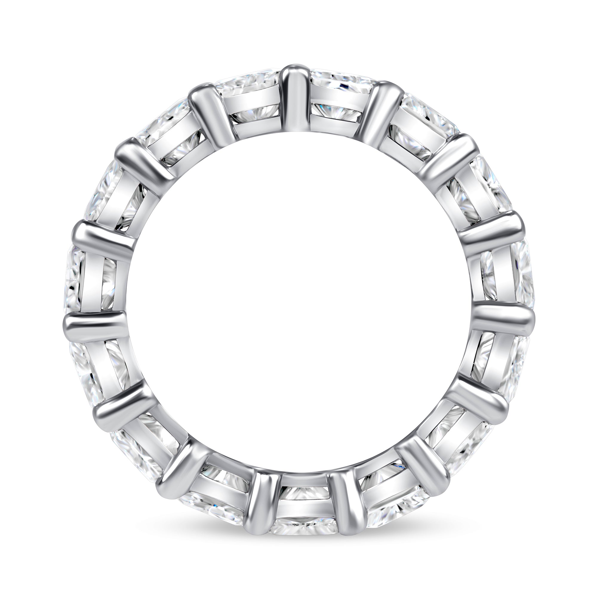 Large Radiant Cut Eternity Band in 18K White Gold
