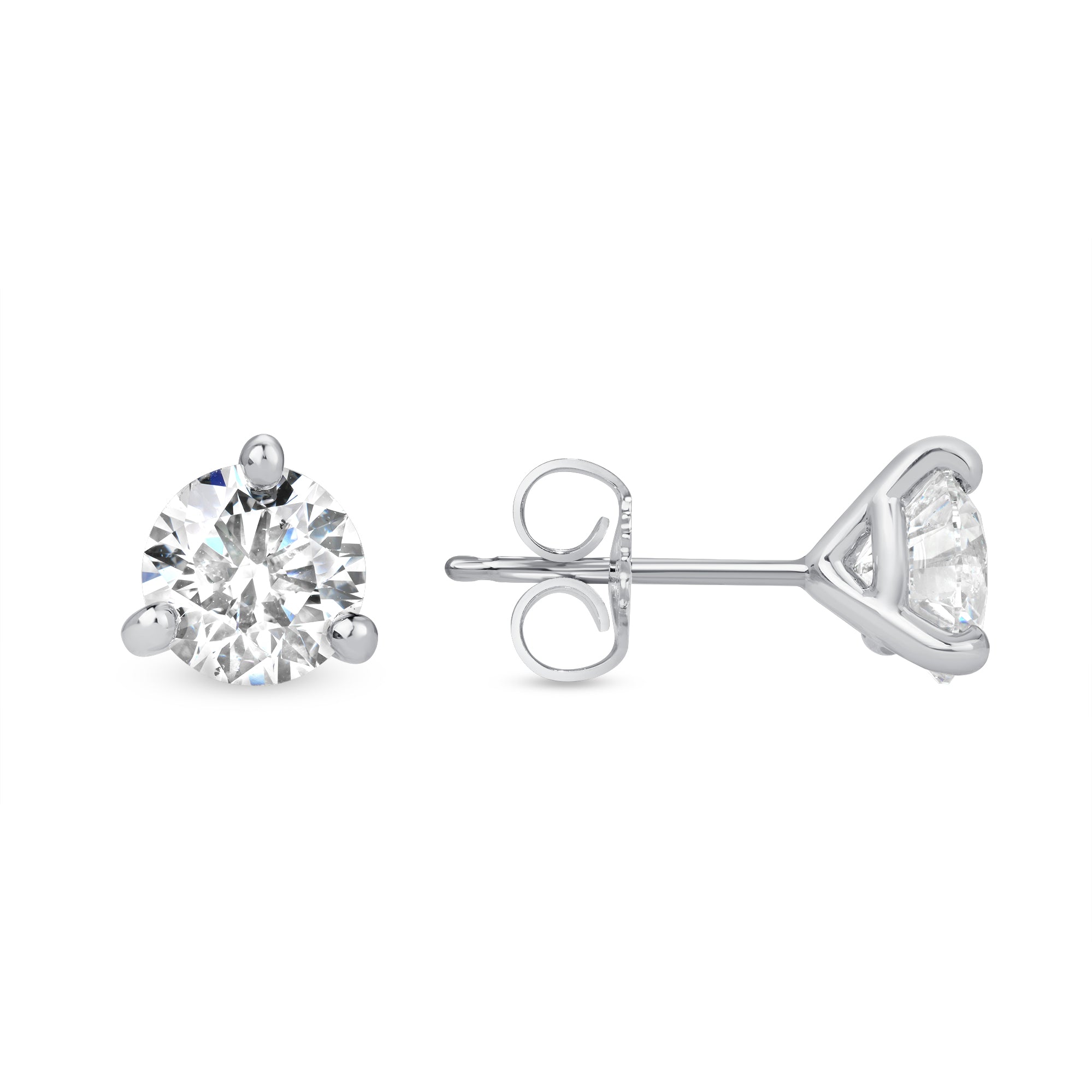 2ctw Round Diamond Stud Earrings in 14K White Gold