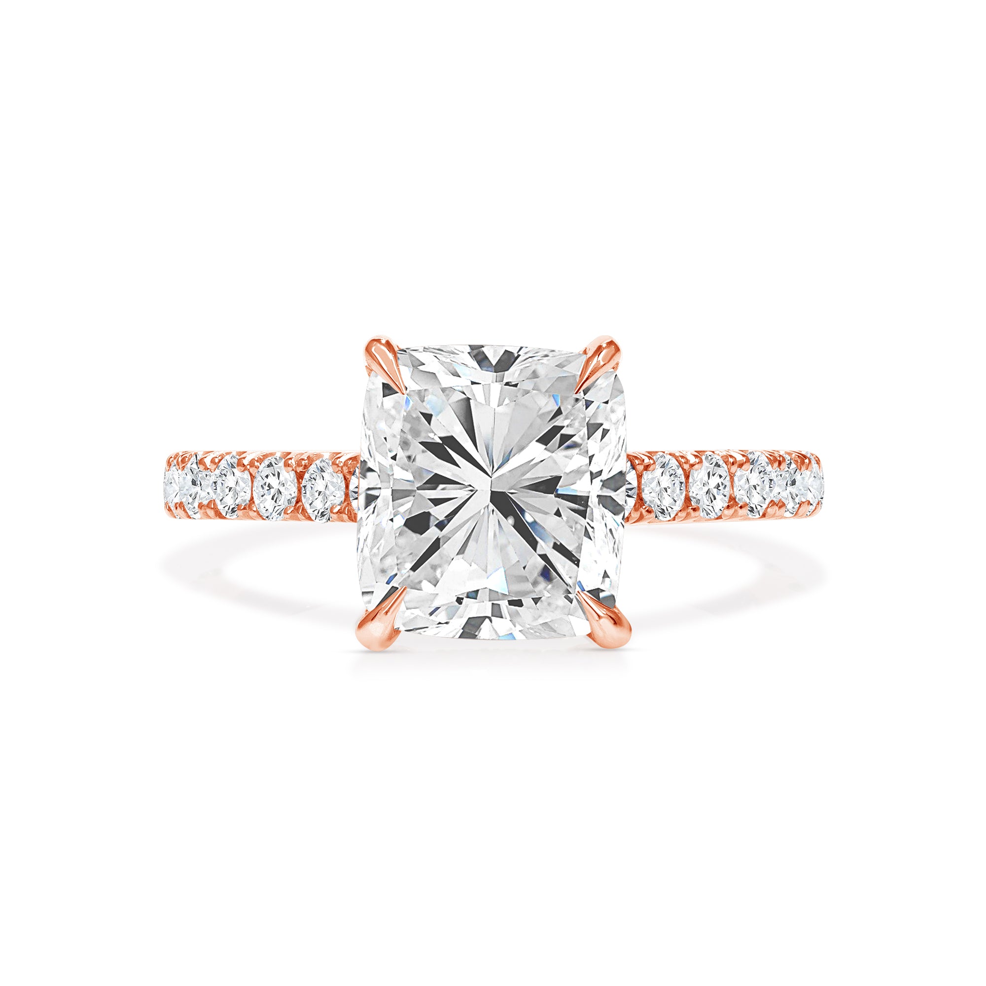 2.22ct Cushion Cut Diamond Engagement Ring in 14k Rose Gold Band, GIA Certified