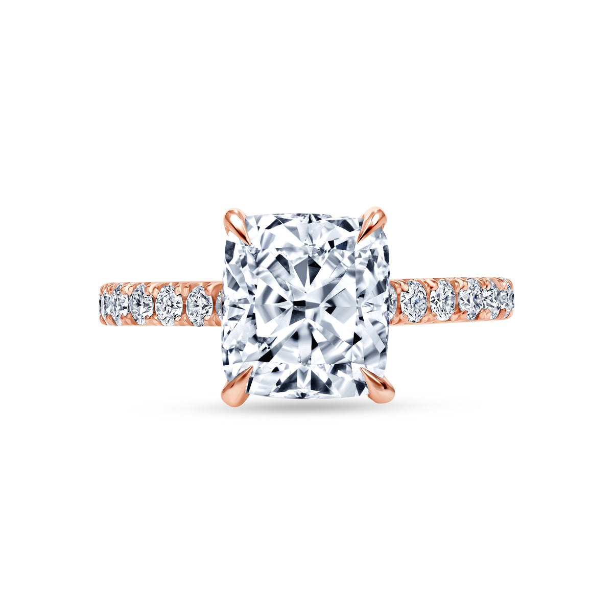 2.22ct Cushion Cut Diamond Engagement Ring in 14k Rose Gold Band, GIA Certified