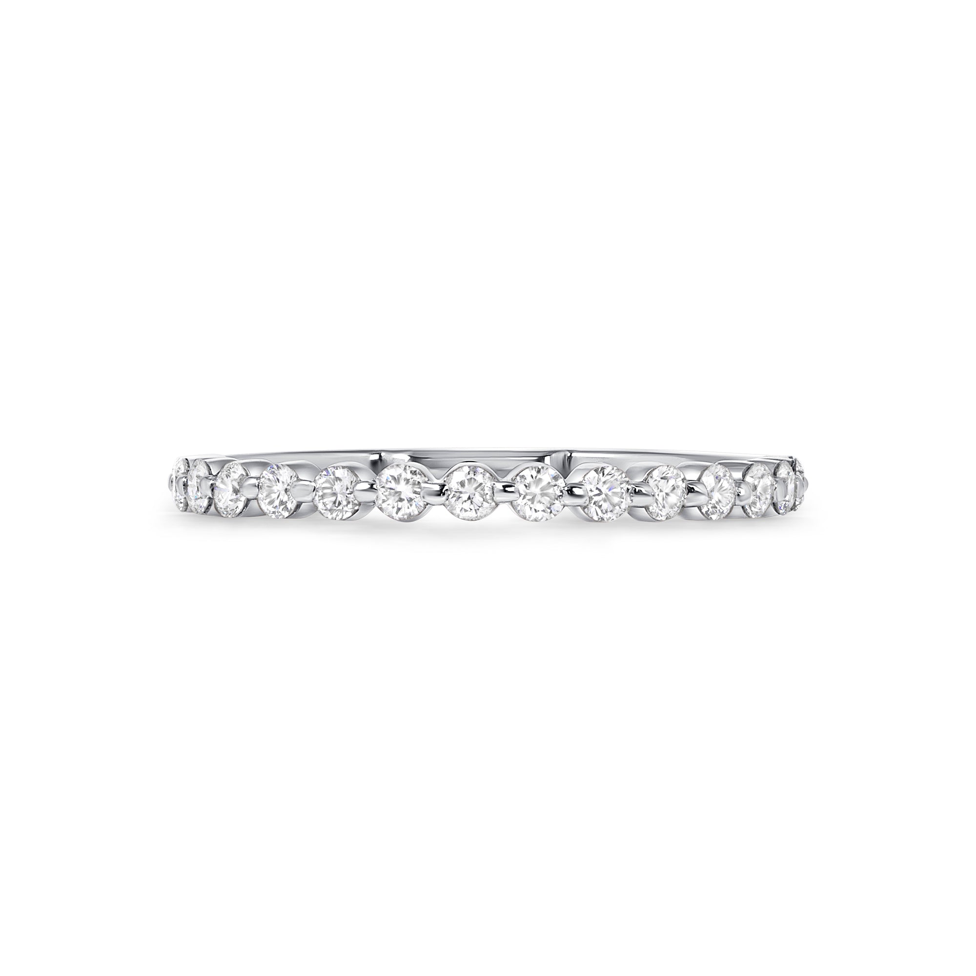 Round Cut Diamond Half Eternity Band in Platinum