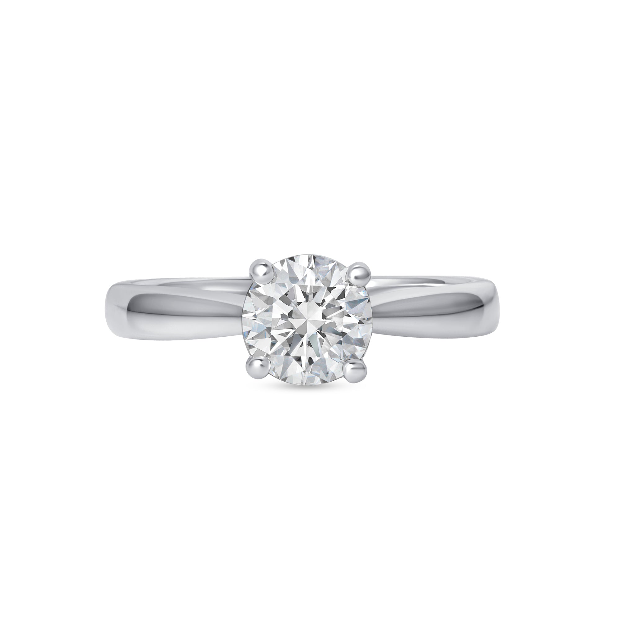 Round Brilliant Cut Diamond Solitaire Engagement Ring in Platinum