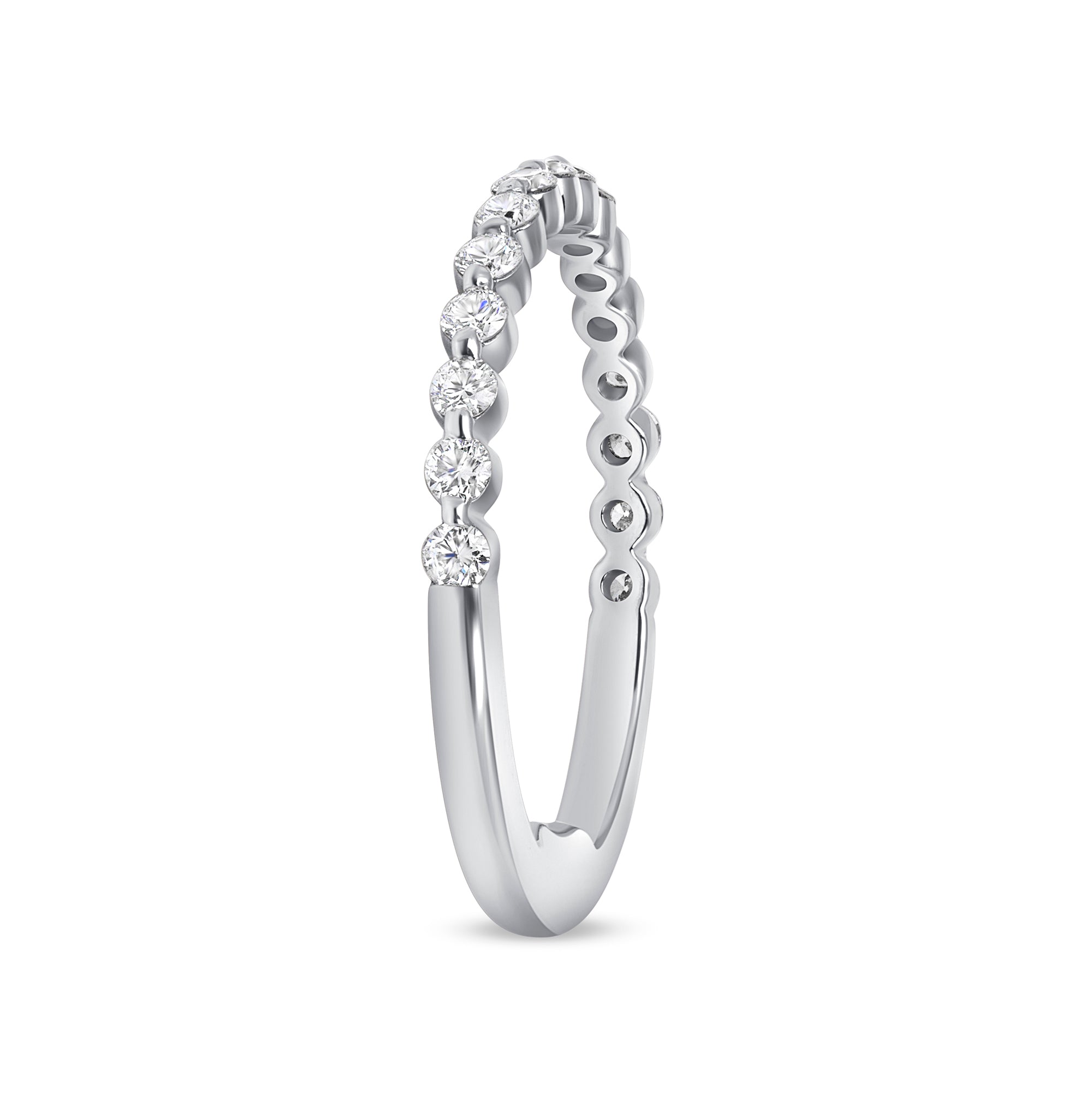 Round Cut Diamond Half Eternity Band in Platinum