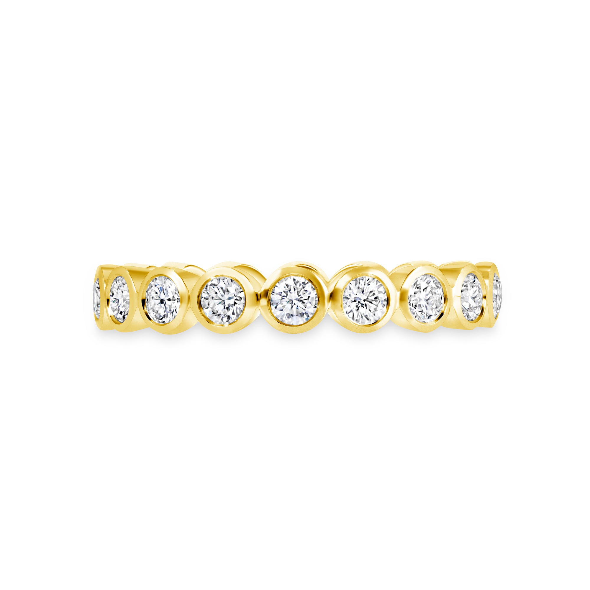 Bezel Set Round Diamond Eternity Band in 18K Yellow Gold