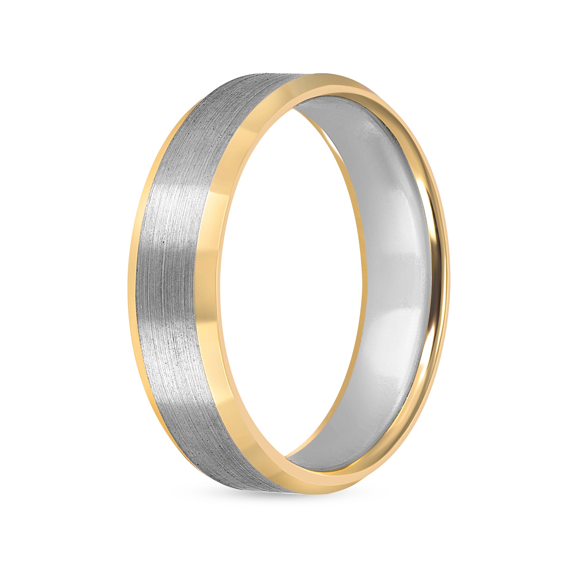 Men’s Two-Tone Wedding Band in 18K Yellow and White Gold