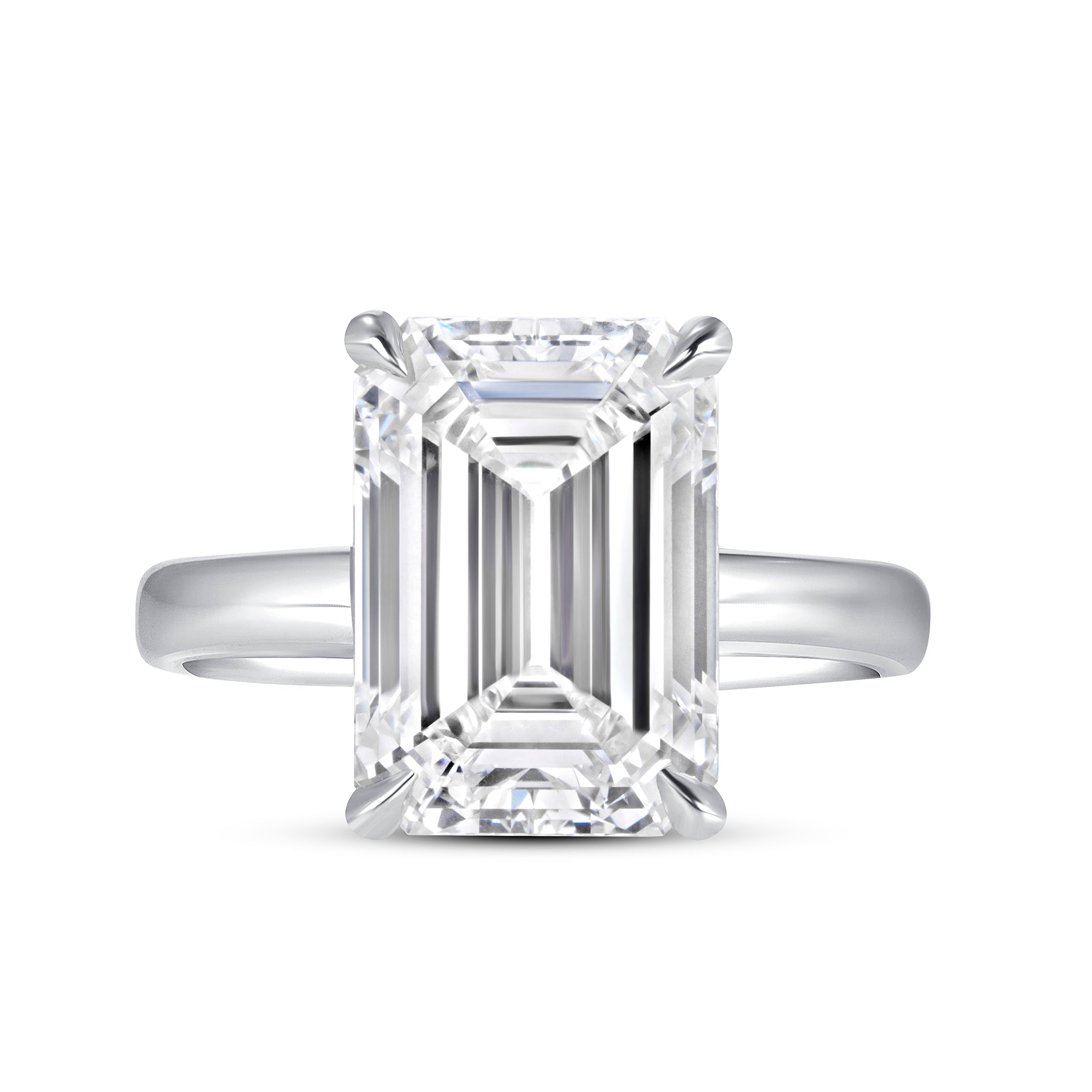 Emerald Cut Diamond Solitaire Engagement Ring in Platinum