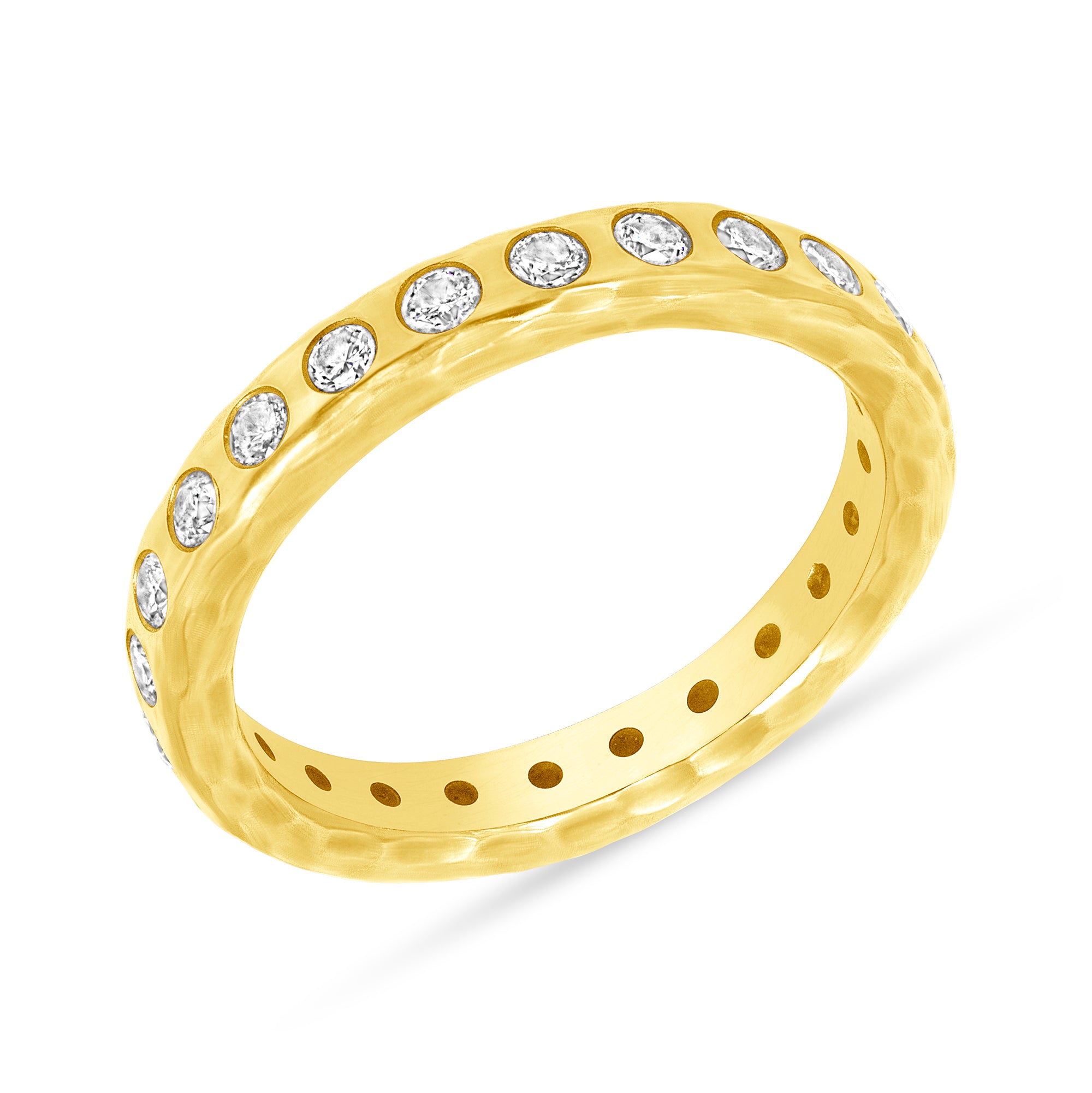 Flush Set Diamond Band in 18K Yellow Gold