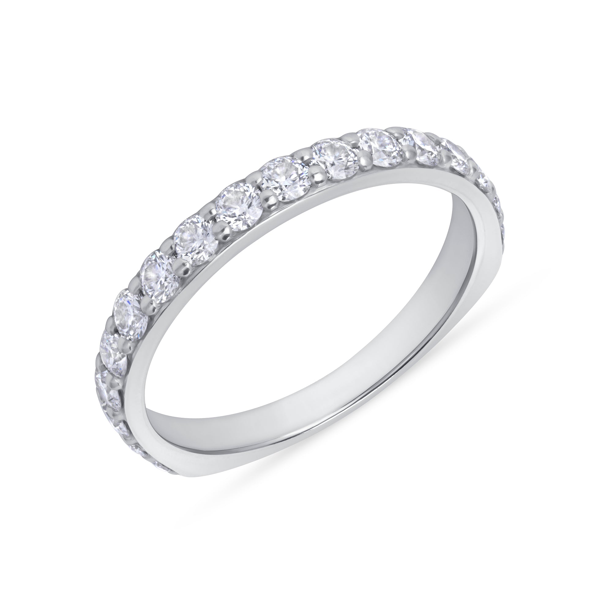 Round Brilliant Cut Diamond Eternity Band in Platinum