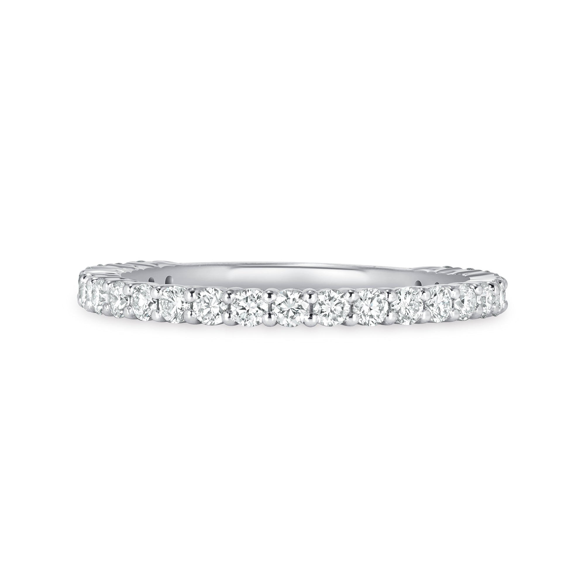 Round Brilliant Diamond Band Going 3/4 Way Around in 18K White Gold