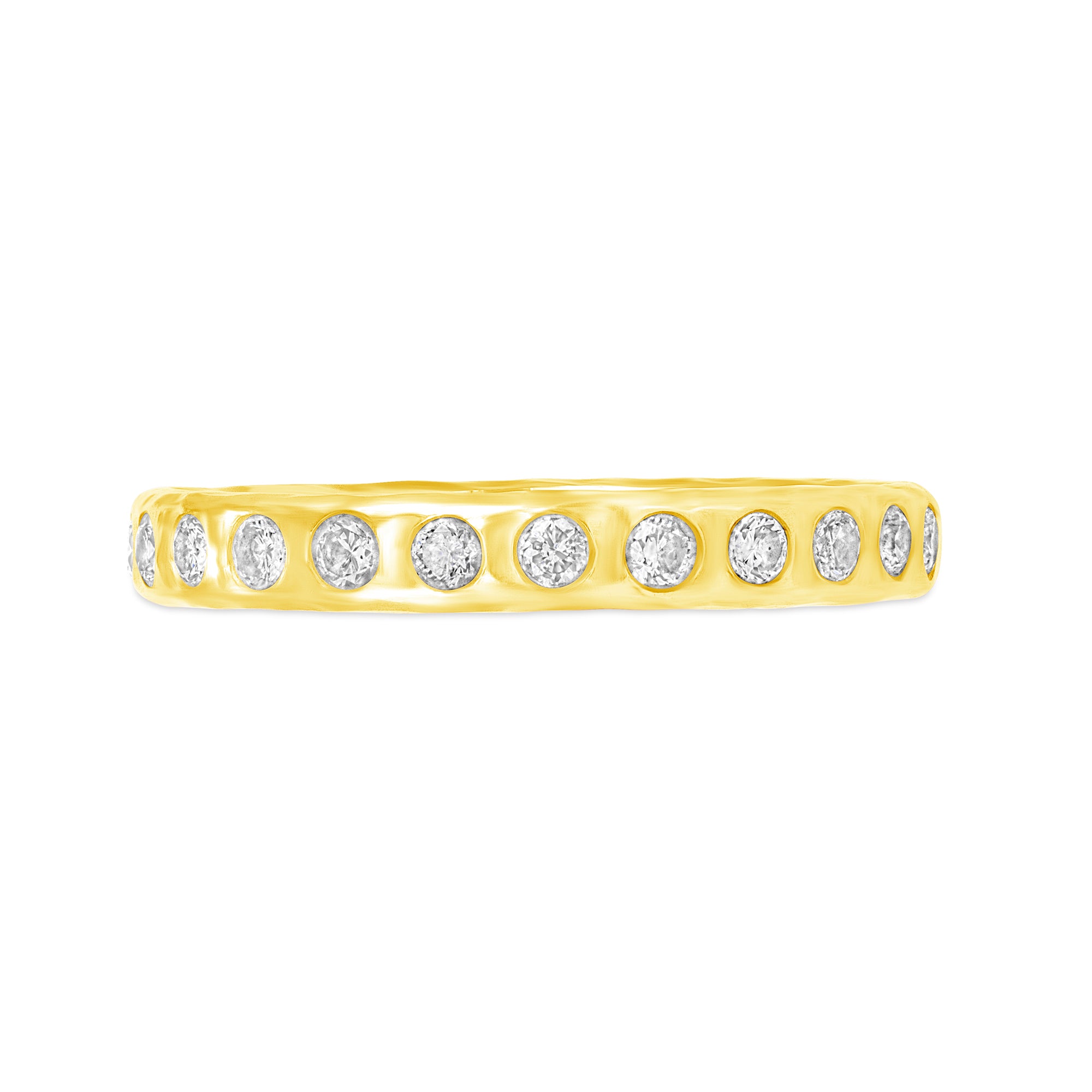 Flush Set Diamond Band in 18K Yellow Gold