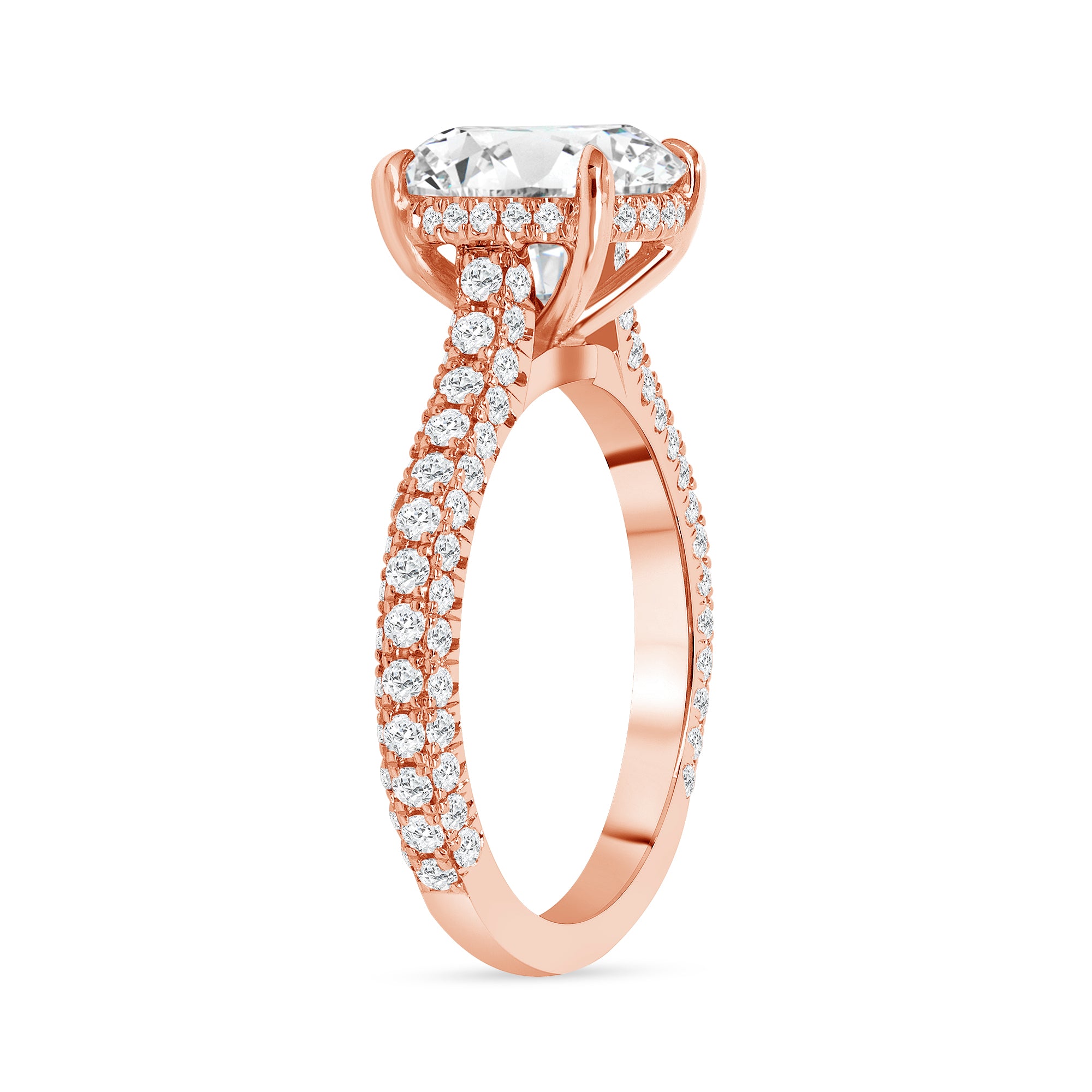 2.5ct Round Brilliant Cut Diamond Engagement Ring in 14k Rose Gold Band, GIA Certified