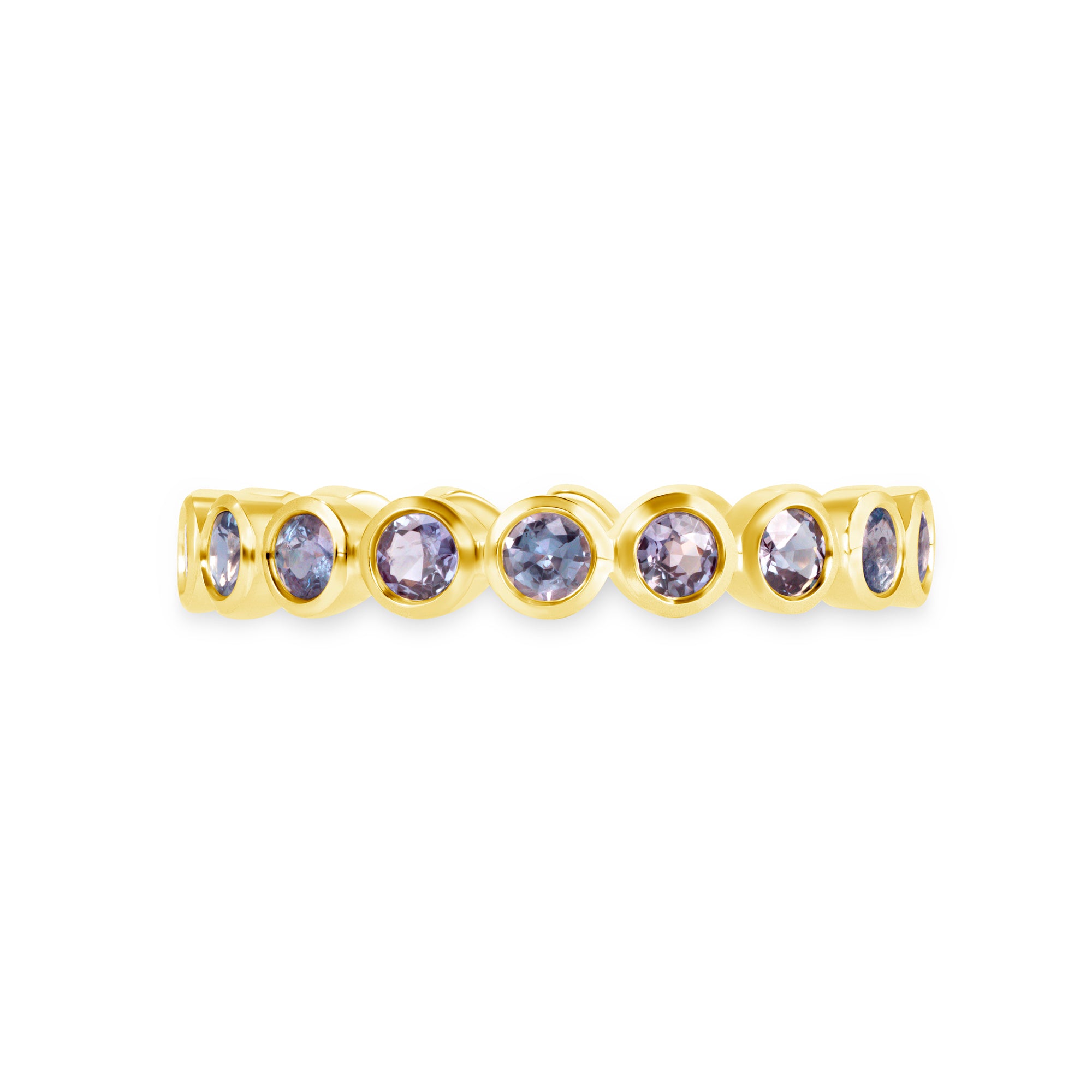 Bezel Set Sapphire Eternity Band in 18K Yellow Gold