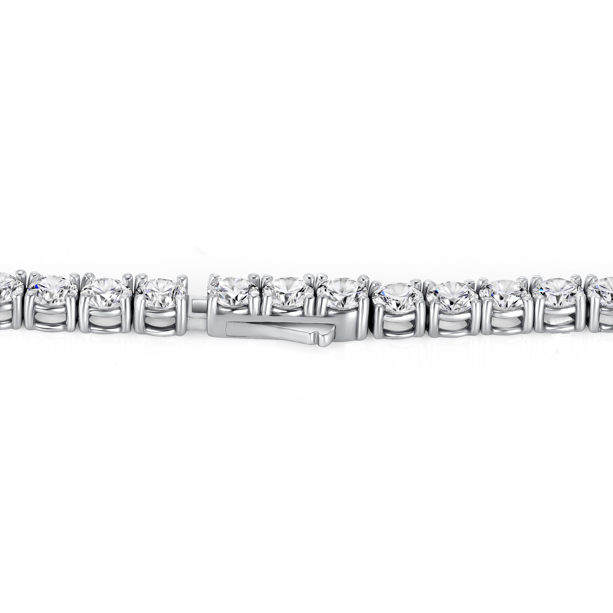 Round Brilliant Cut Diamond Tennis Necklace in Platinum