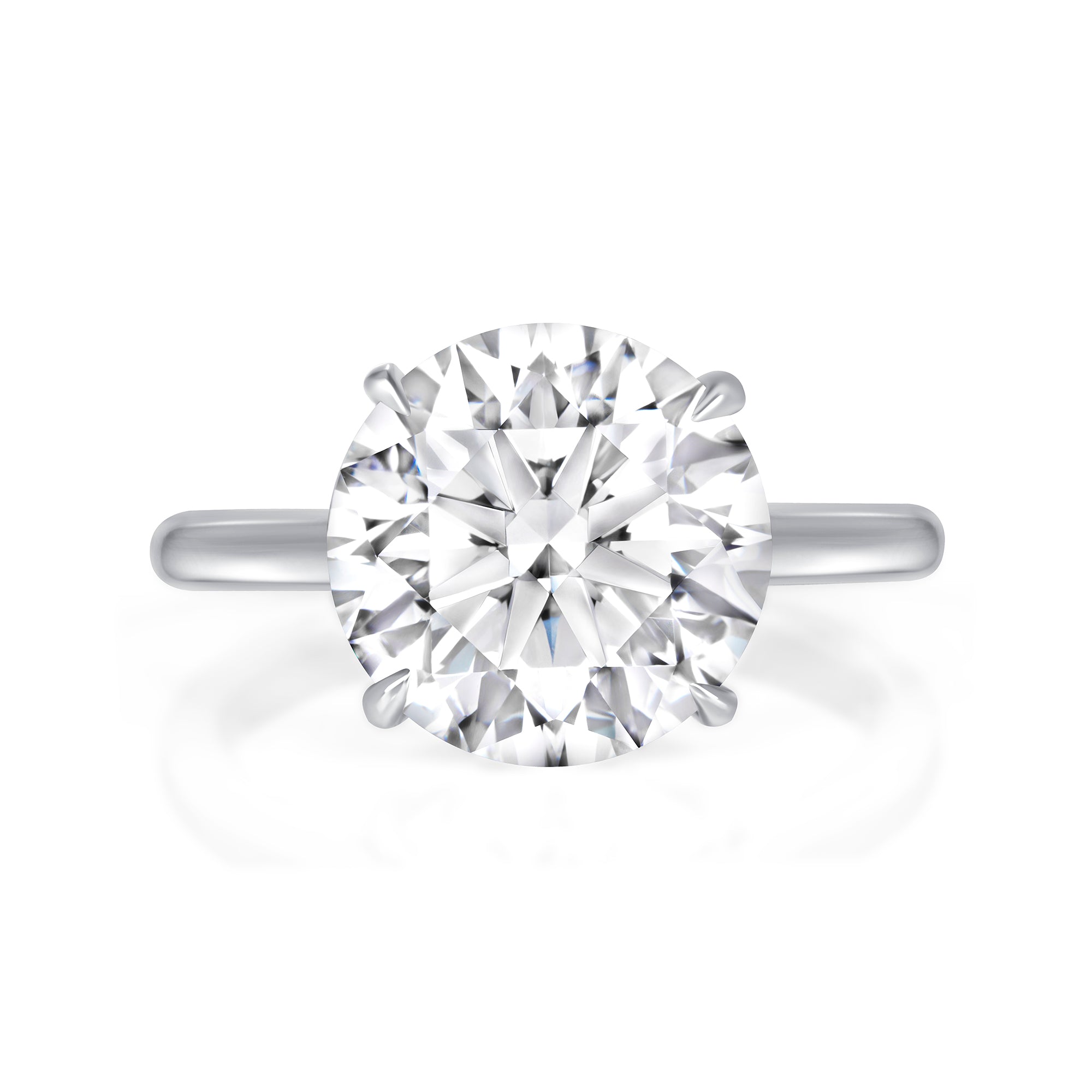 Round Brilliant Diamond Solitaire Ring in Platinum