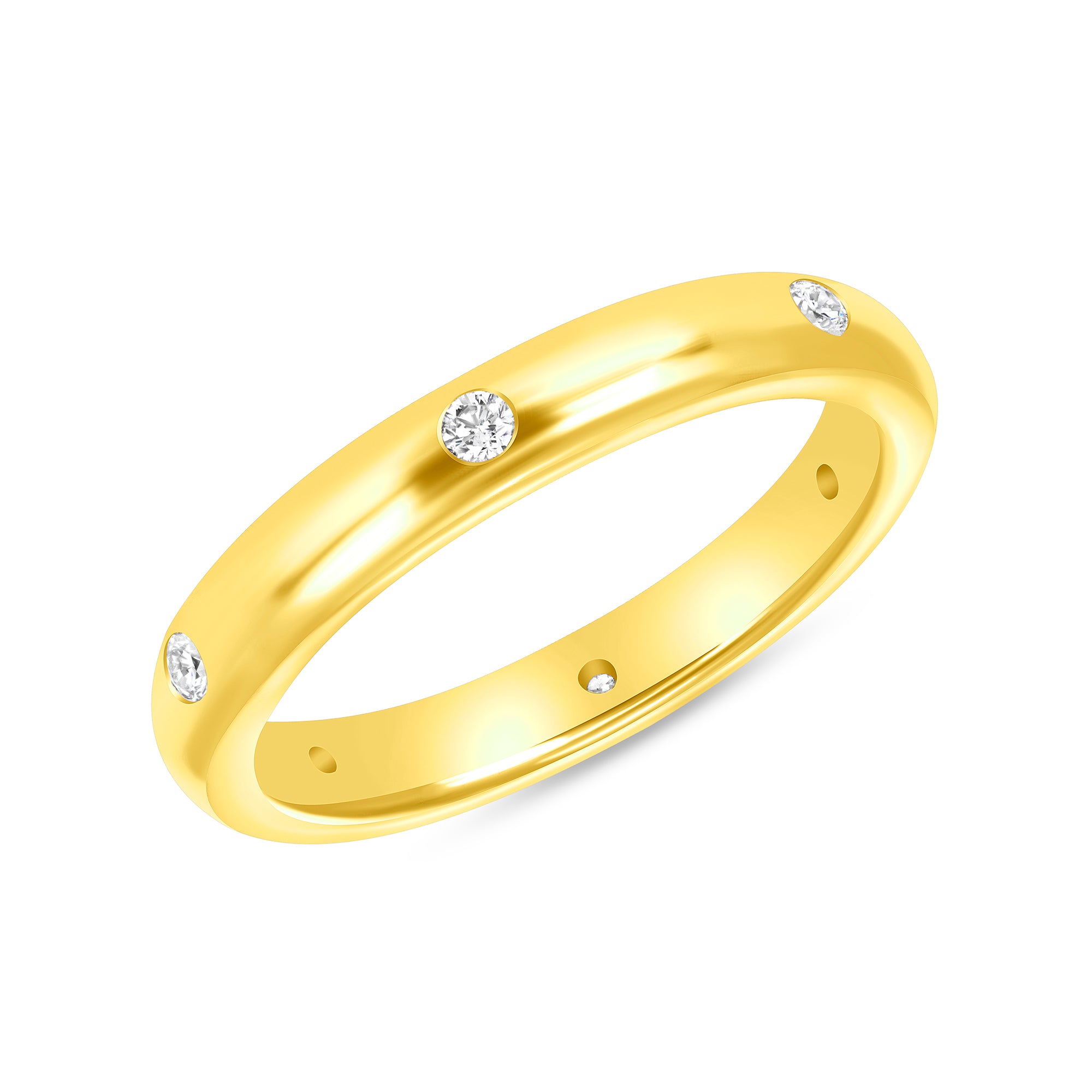 Diamond Station Band in 18K Yellow Gold