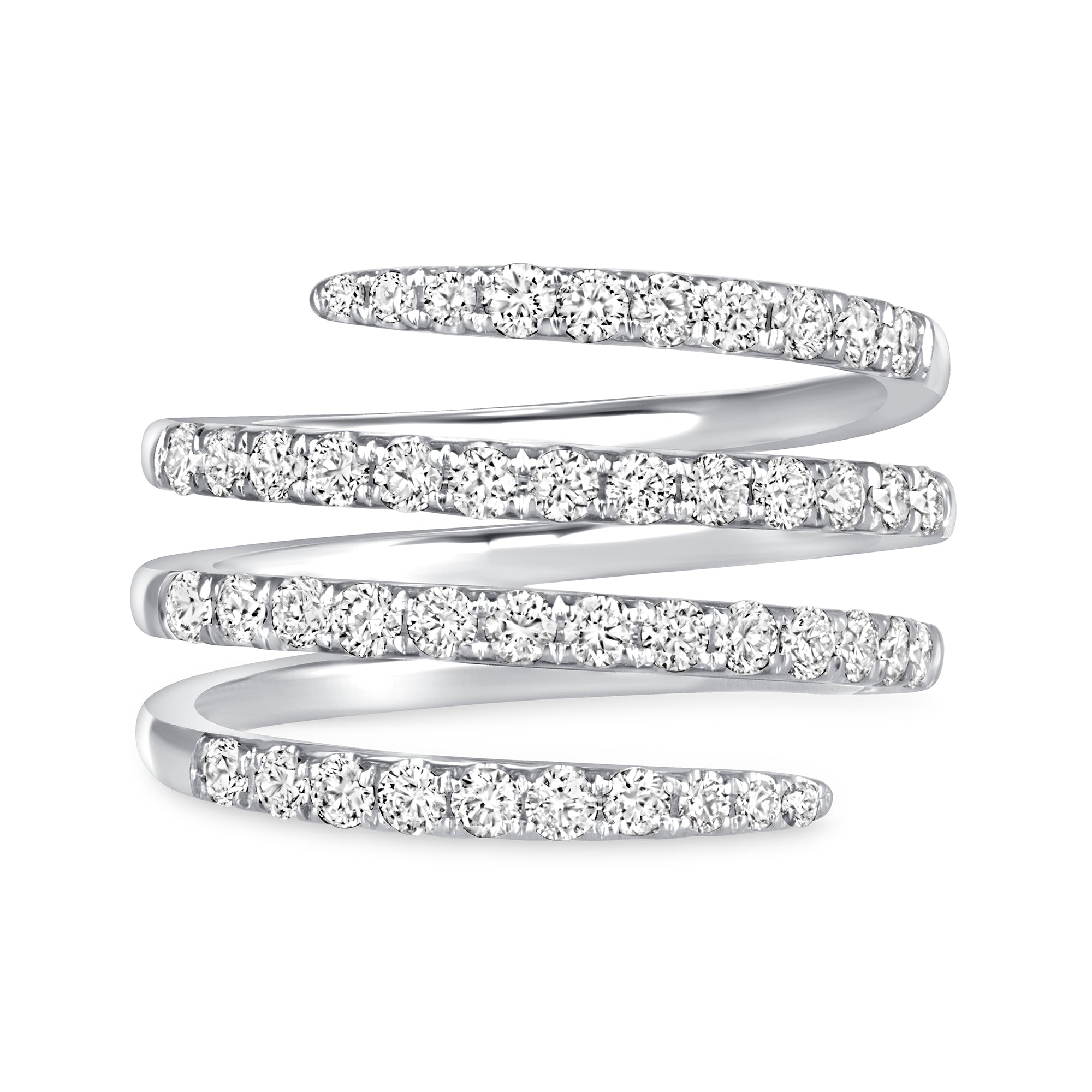 Pavé Diamond Wrap Ring in 18K White Gold