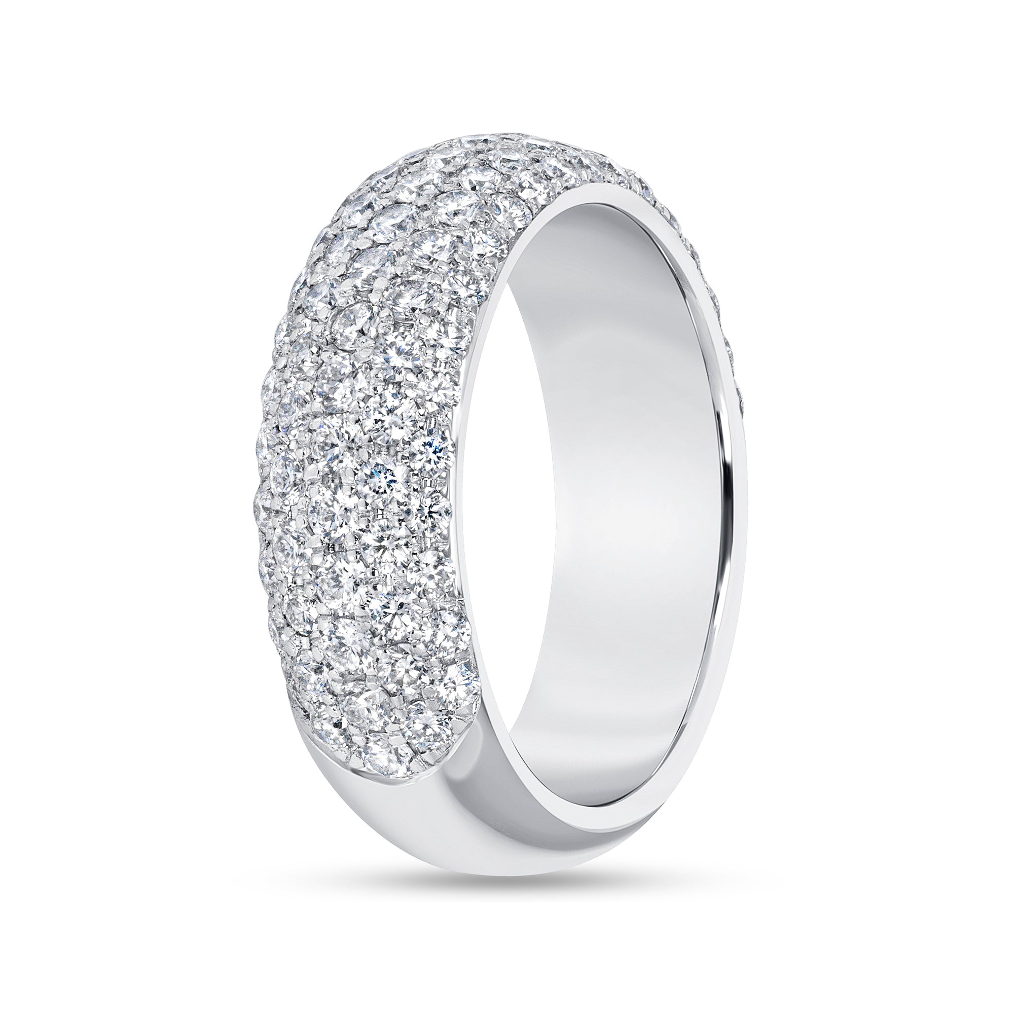 Wide Pavé Diamond Eternity Band in 18K White Gold