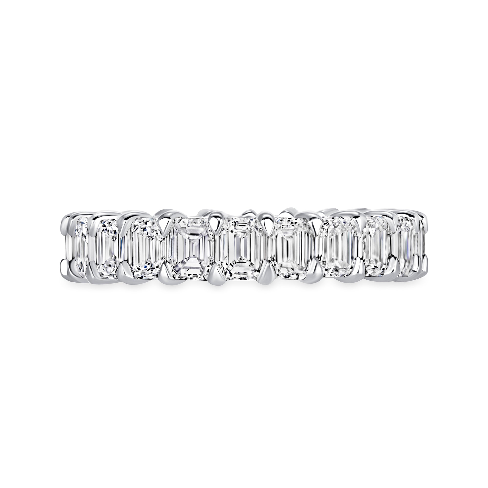 Emerald Cut Diamond Eternity Band in 18K White Gold
