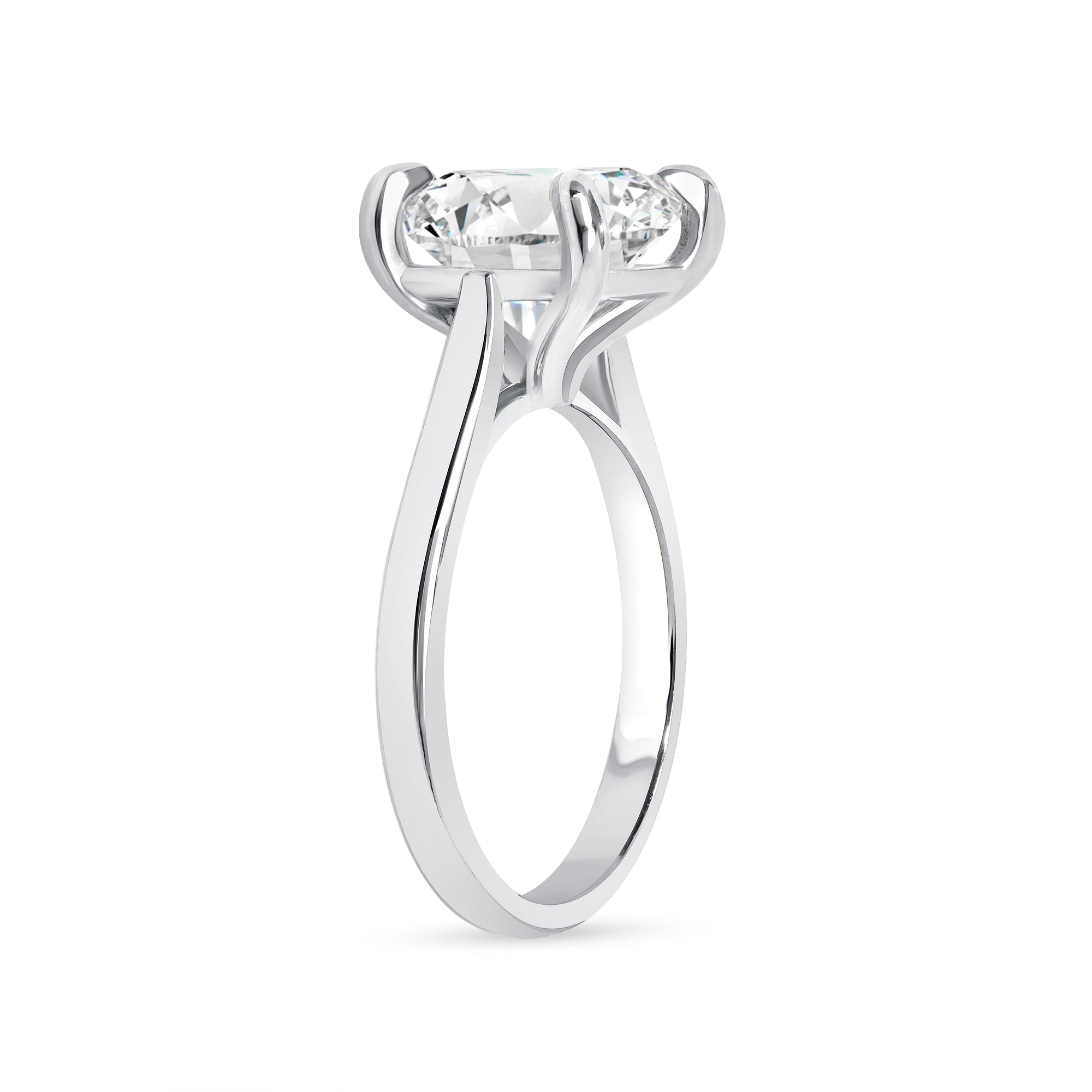 4.08ct Cushion Cut Diamond Solitaire Ring in 18k White Gold Band, GIA Certified