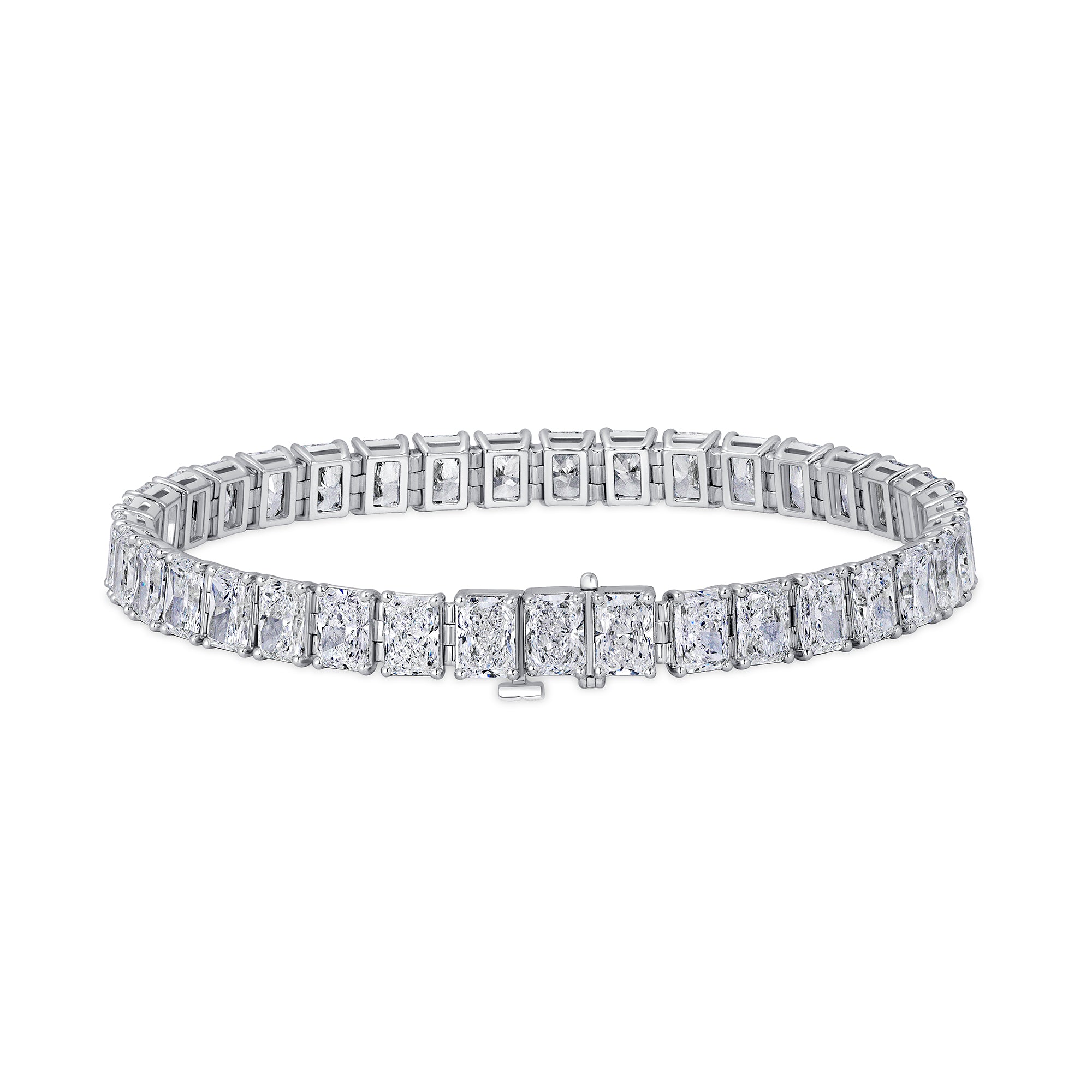 Radiant-Cut Diamond Tennis Bracelet in 18K White Gold