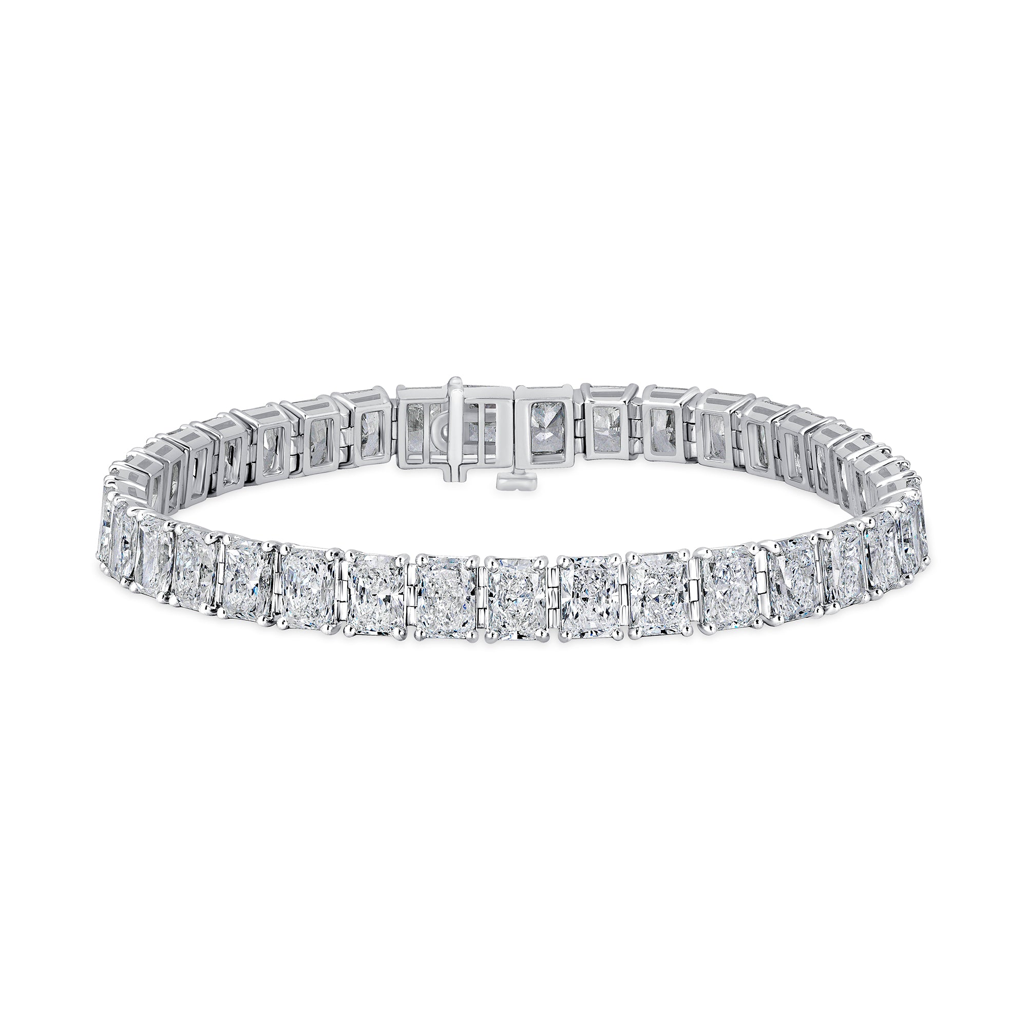 Radiant-Cut Diamond Tennis Bracelet in 18K White Gold