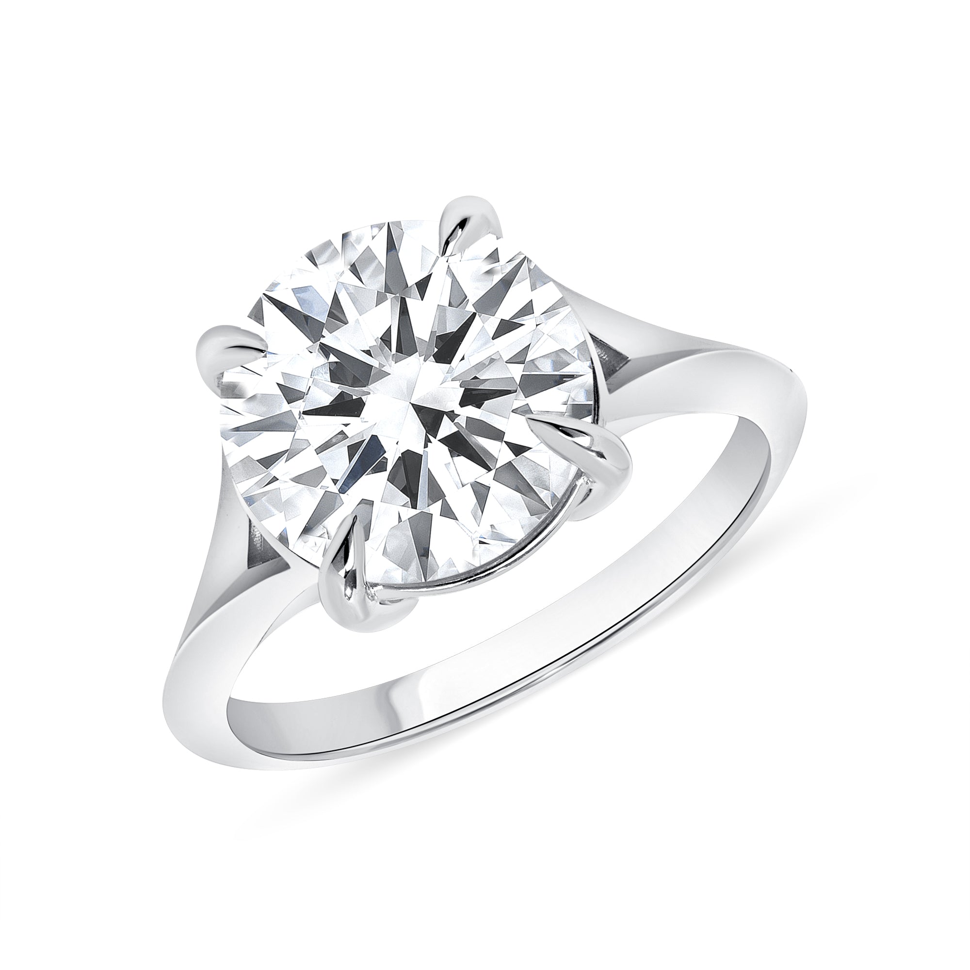 4.51ct Round Brilliant Cut Diamond Solitaire Ring in 18k White Gold Band, GIA Certified