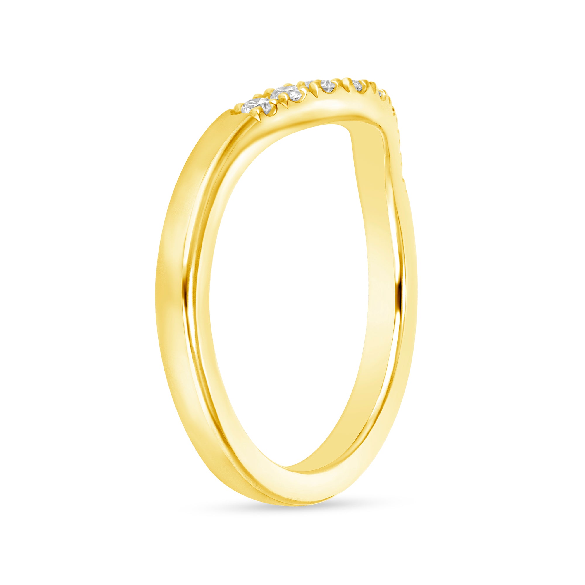 Curved Diamond Band in 18K Yellow Gold