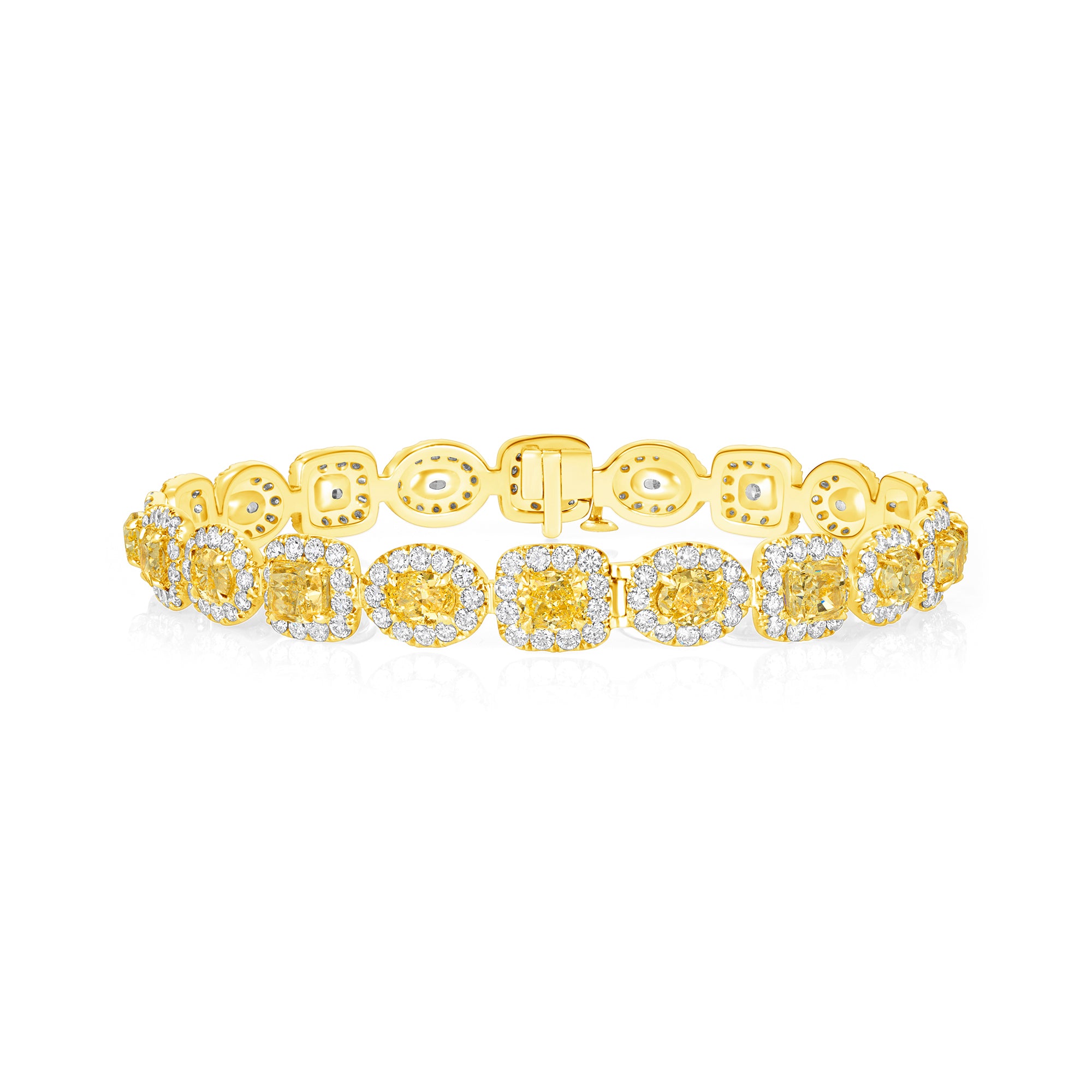 Mixed Cut Fancy Yellow Diamond Bracelet in 18 Karat Yellow Gold
