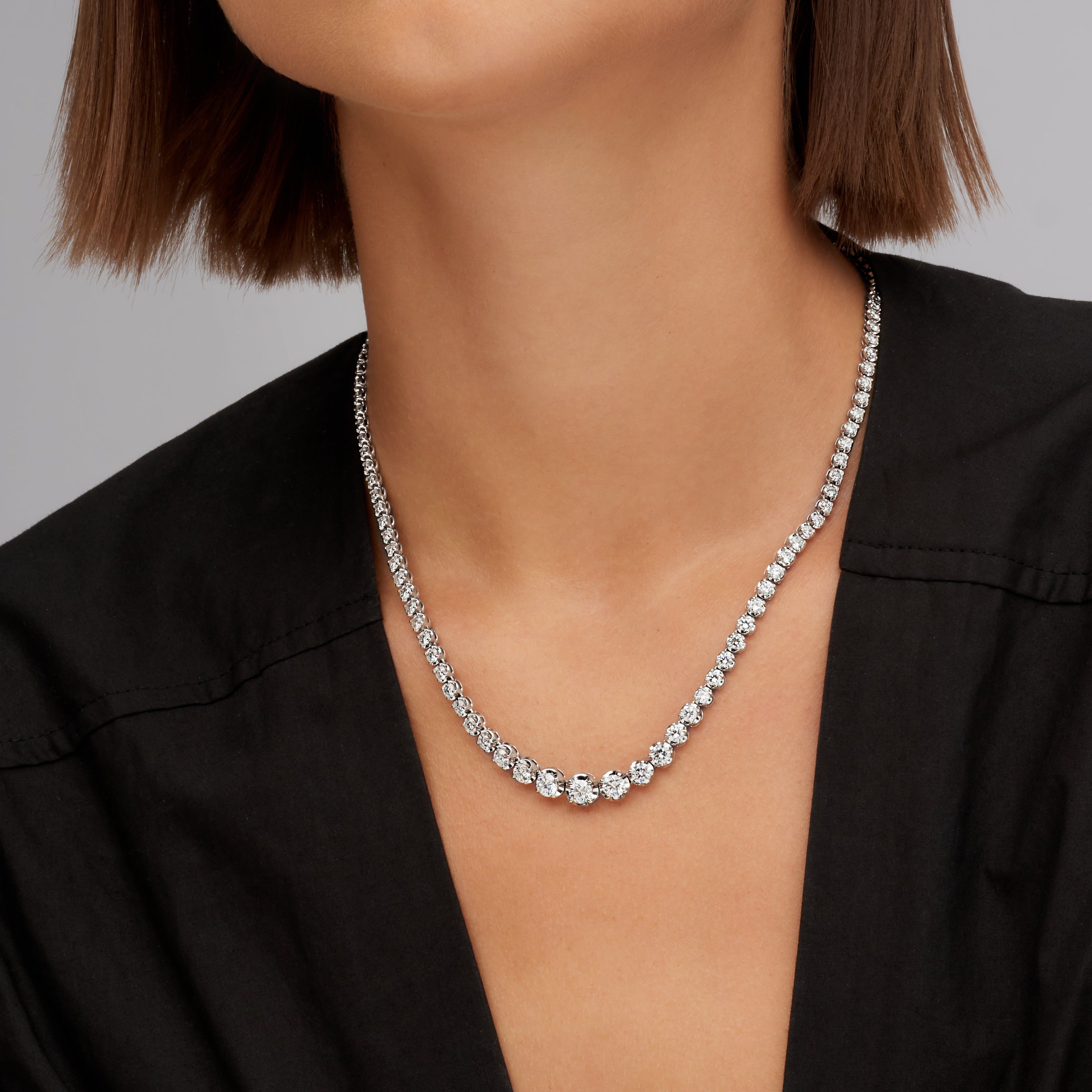 Tennis cut diamond on sale necklace