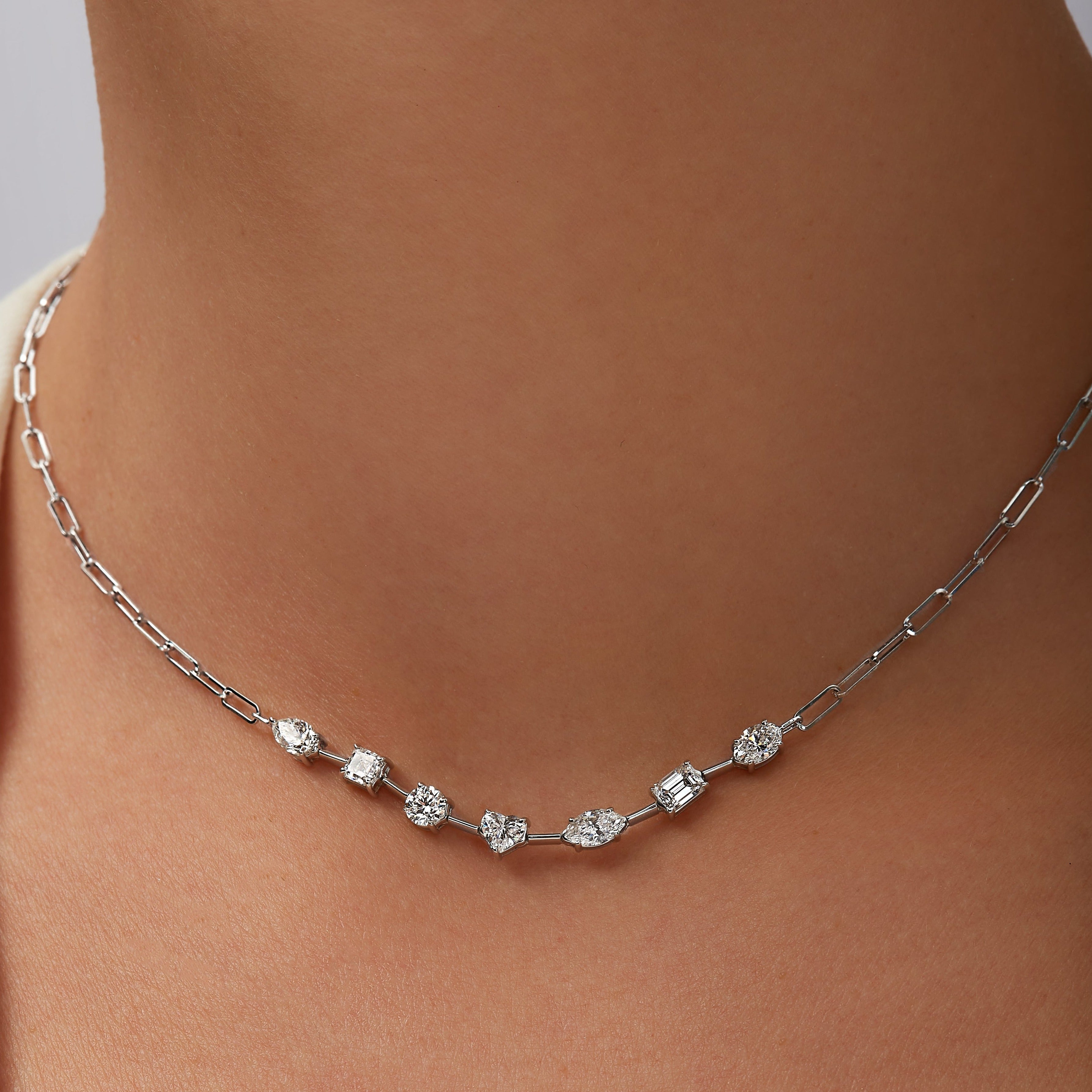1.73ct. Fancy Shape Diamond Necklace in 18K White Gold