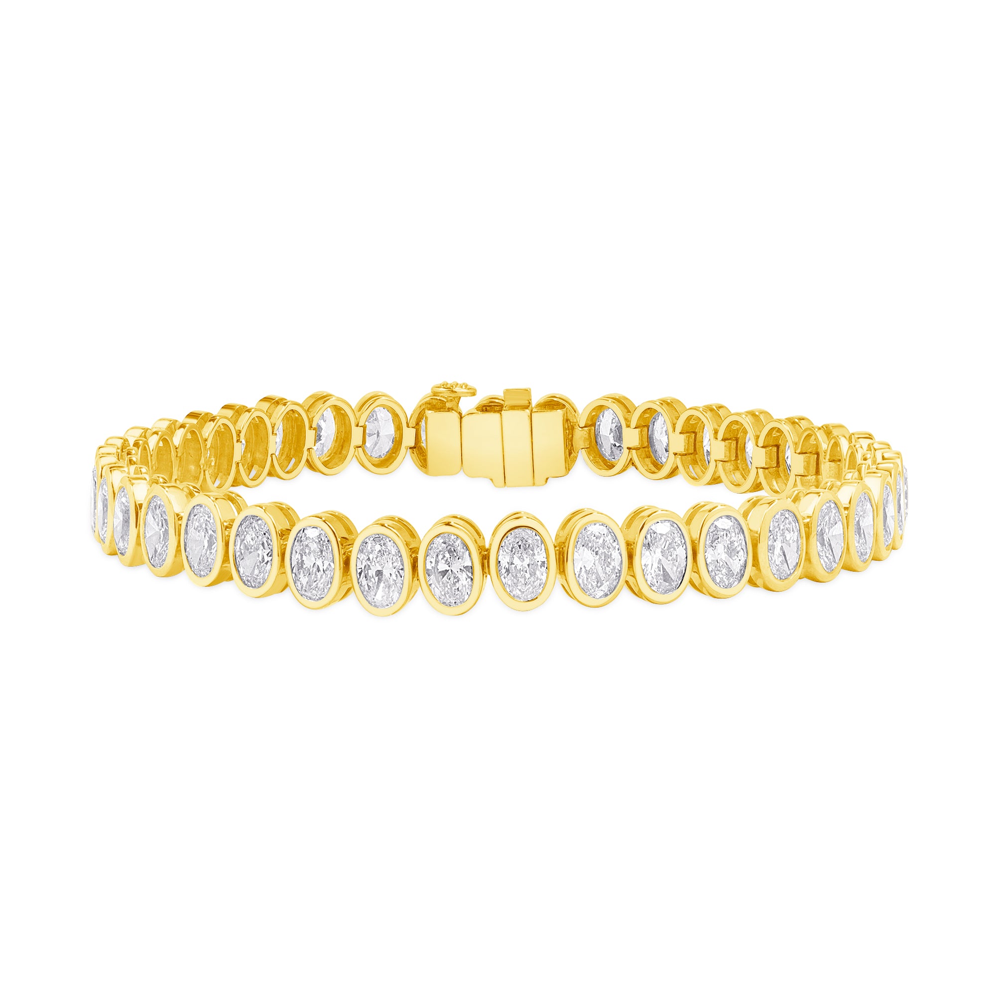 9.94ctw Oval Cut Diamond Tennis Bracelet in 18K Yellow Gold