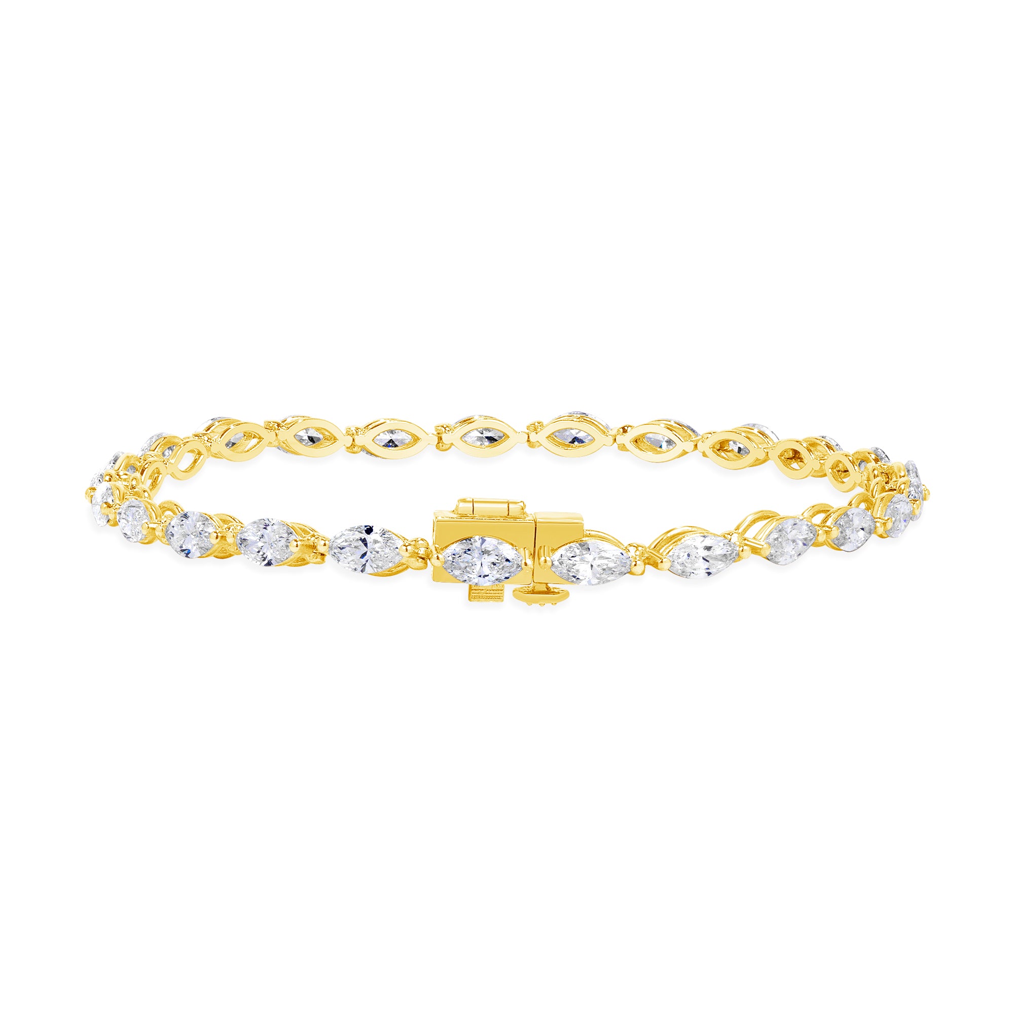 5.00ctw Marquise Cut Diamond Tennis Bracelet in 18K Yellow Gold