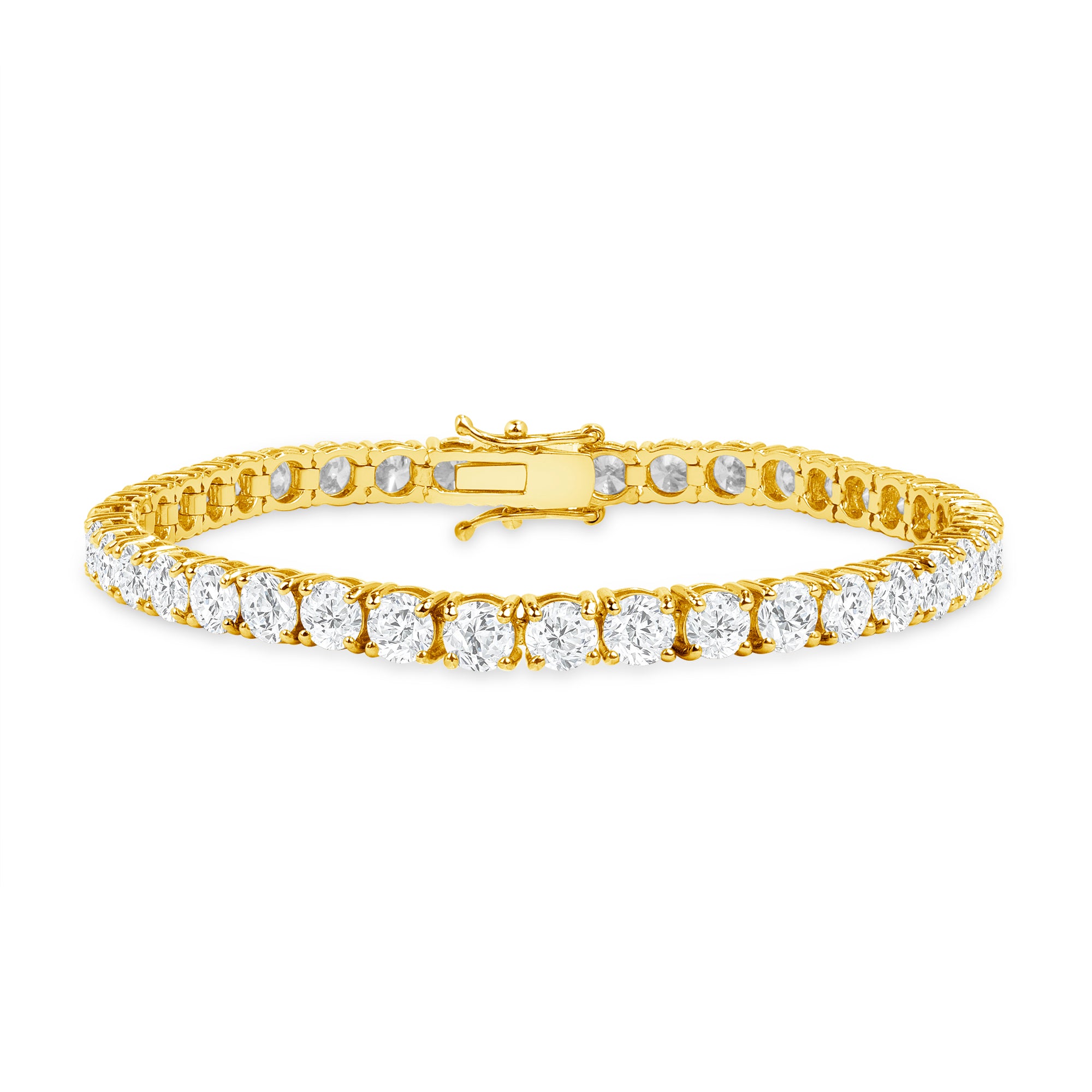 585 Yellow And White Gold Plated Tennis Bracelet with Diamonds 1 ct -  fineness 585 - Ref No 172.128 / Apart