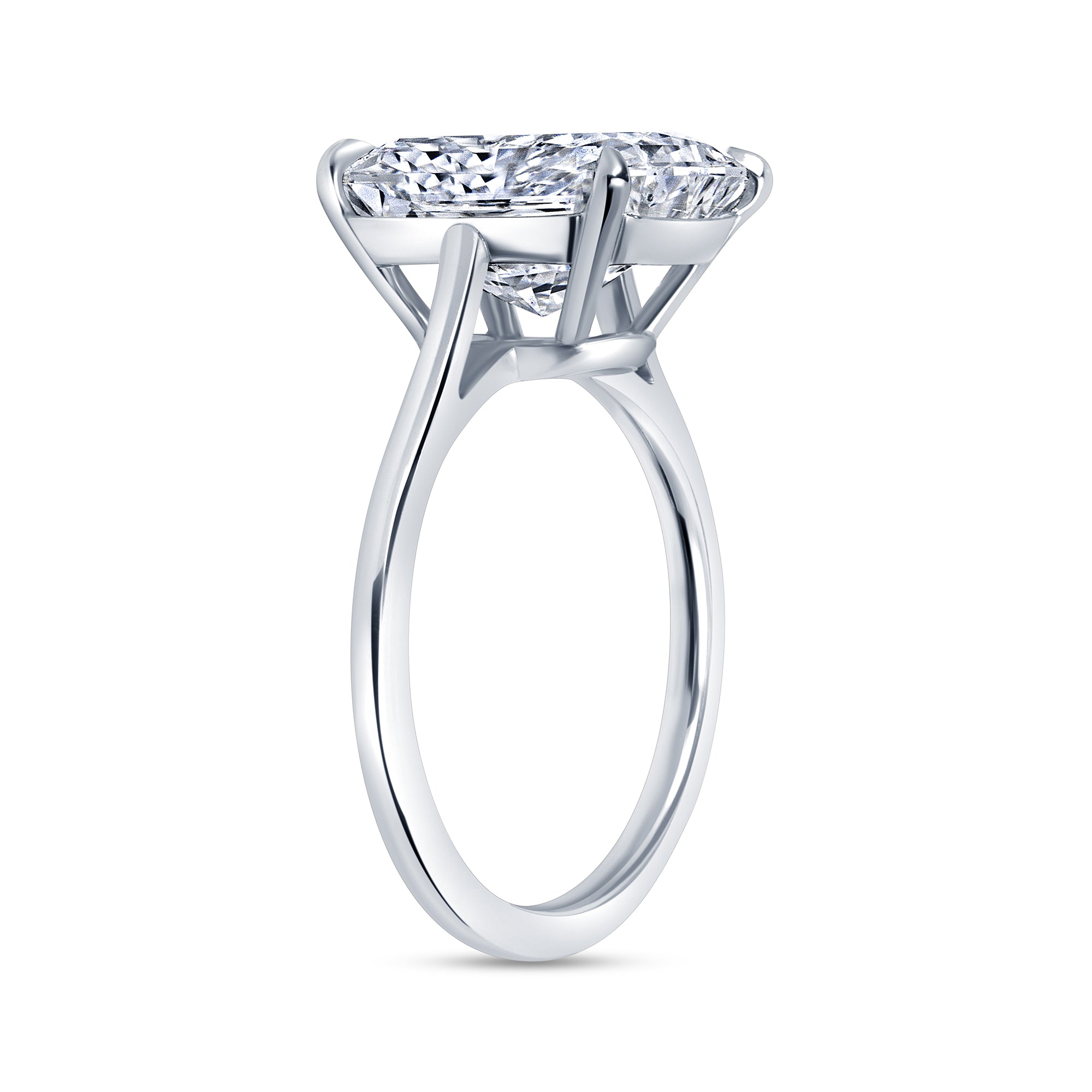 5.01ct Radiant Cut Diamond Solitaire Ring in Platinum Band, GIA Certified