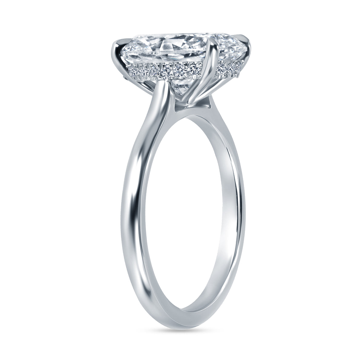 3.51ct Oval Cut Diamond Solitaire Ring in Platinum Band, GIA Certified