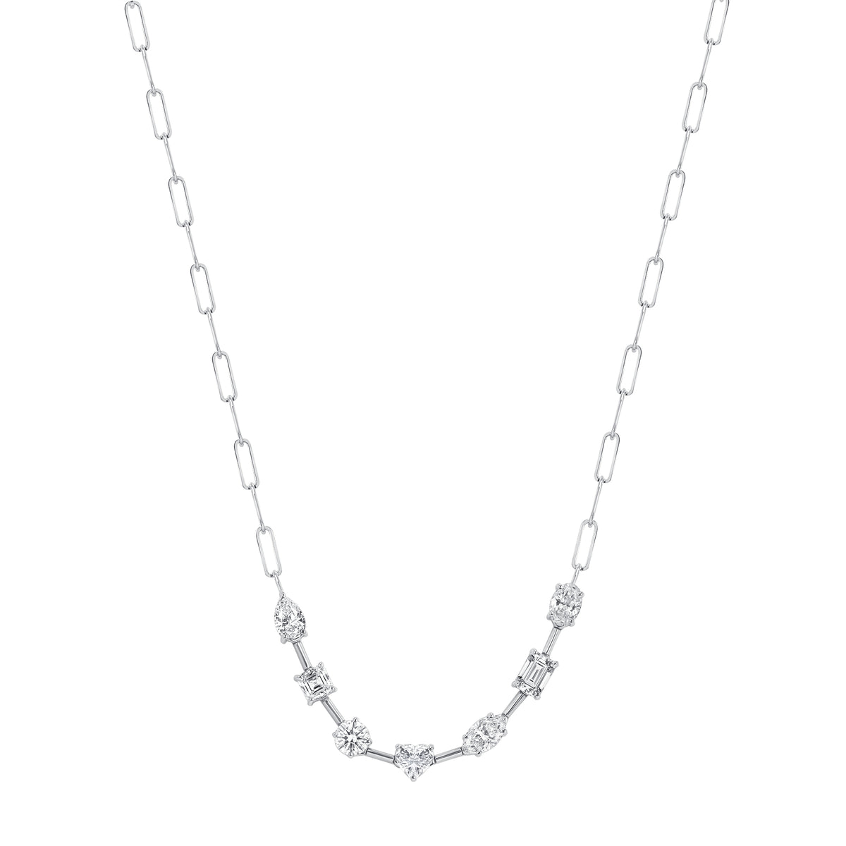 Diamond Choker Necklace 8.65ct| 18k White Gold Diamond  Custom  Necklace Collar Simply Elegant Design 78 VS1 Diamonds 18K White Gold main image 1