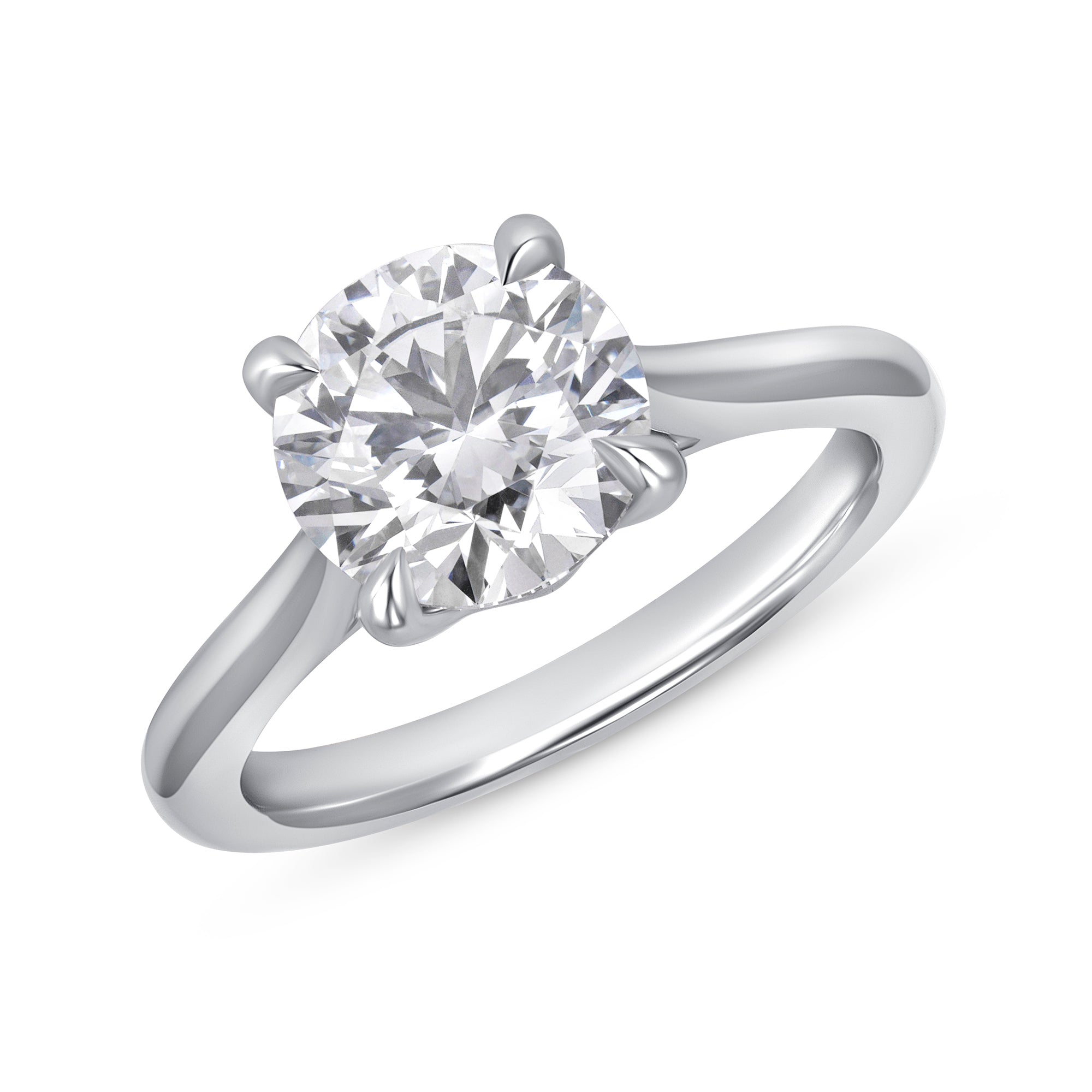 Round Brilliant Diamond Solitaire Ring in Platinum