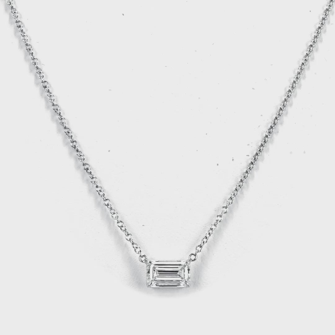 Buy Emerald Cut Diamond Necklace,moissanite Solitaire Cz Necklace,layered  Necklace,dainty Necklace,diamond Pendant,gold Necklace Bridesmaid Gift  Online in India - Etsy