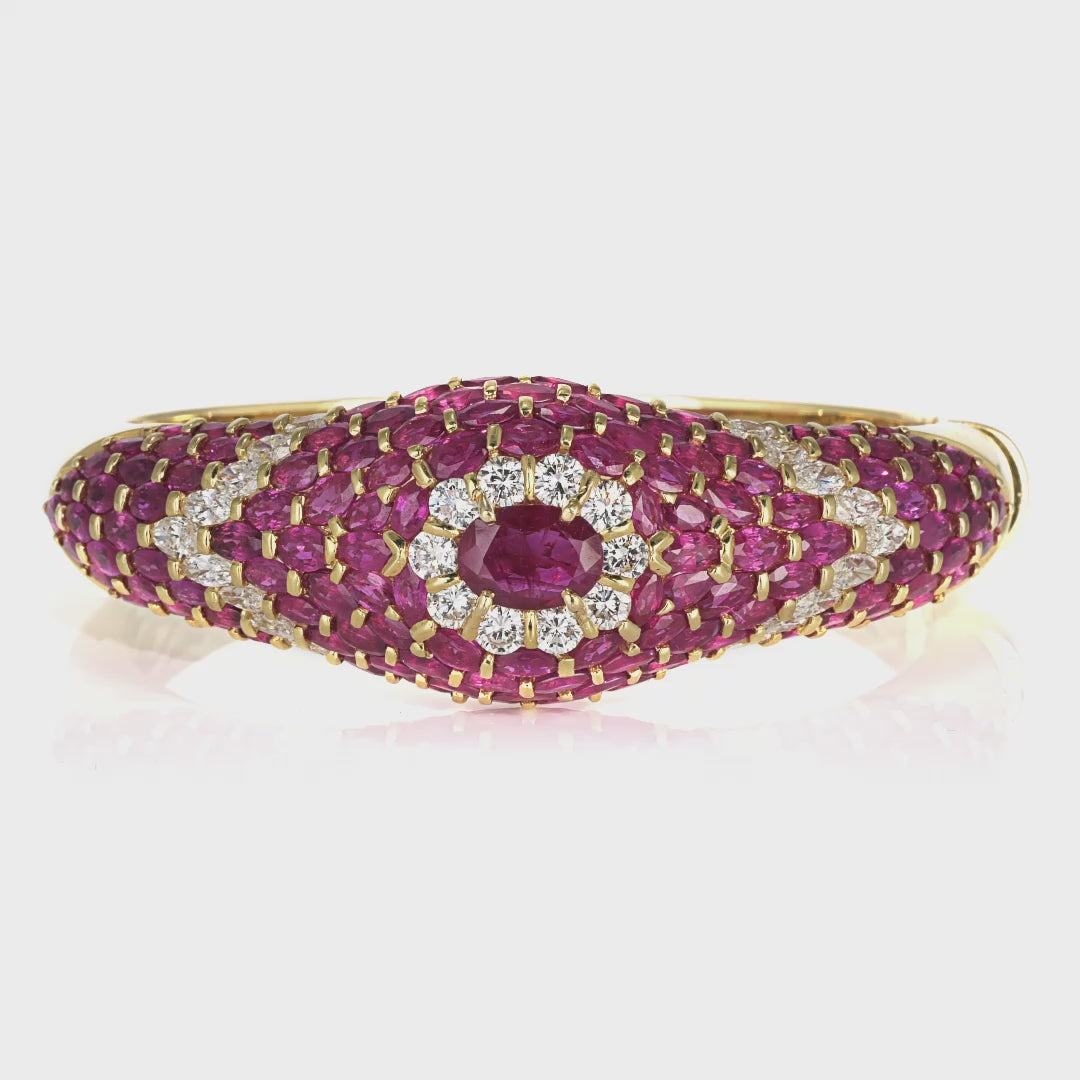 Retail Ruby Cuff Bracelete - Star Ruby Rose Cut