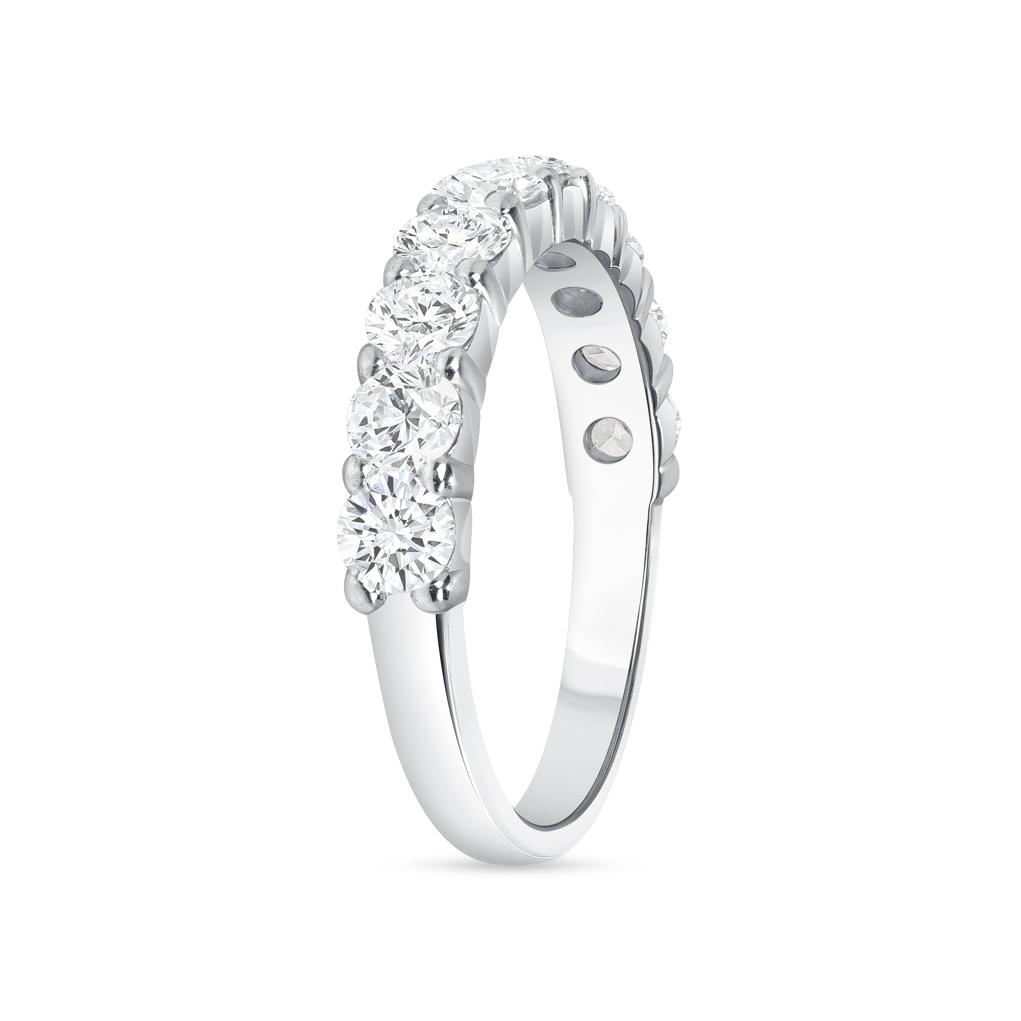 Round Brilliant Cut Diamond Half Eternity Band in Platinum Ruthenium